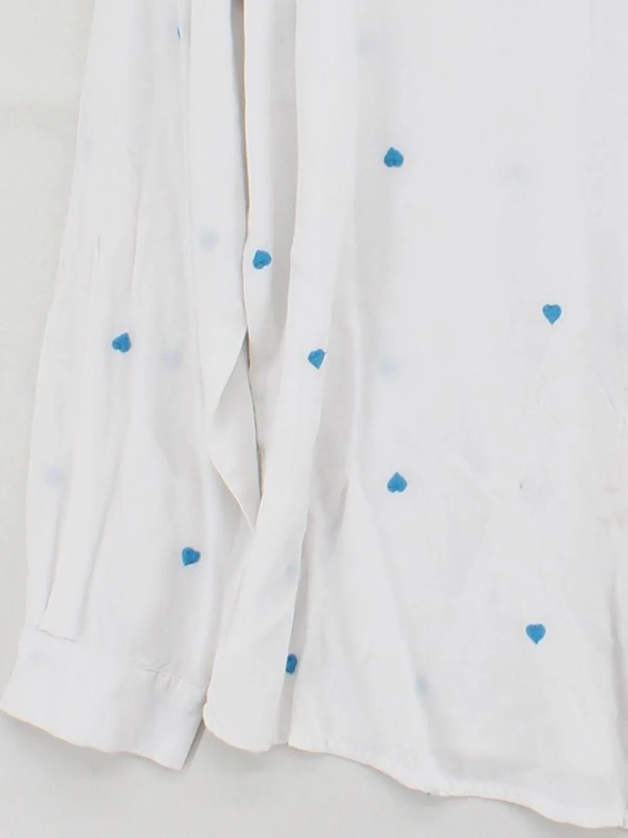 Hush Women's Shirt UK 8 White 100% Viscose Long Sleeve Collared Basic - Image 4