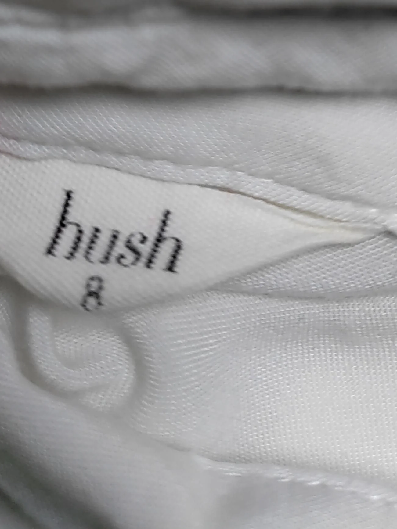 Hush Women's Shirt UK 8 White 100% Viscose Long Sleeve Collared Basic - Image 6