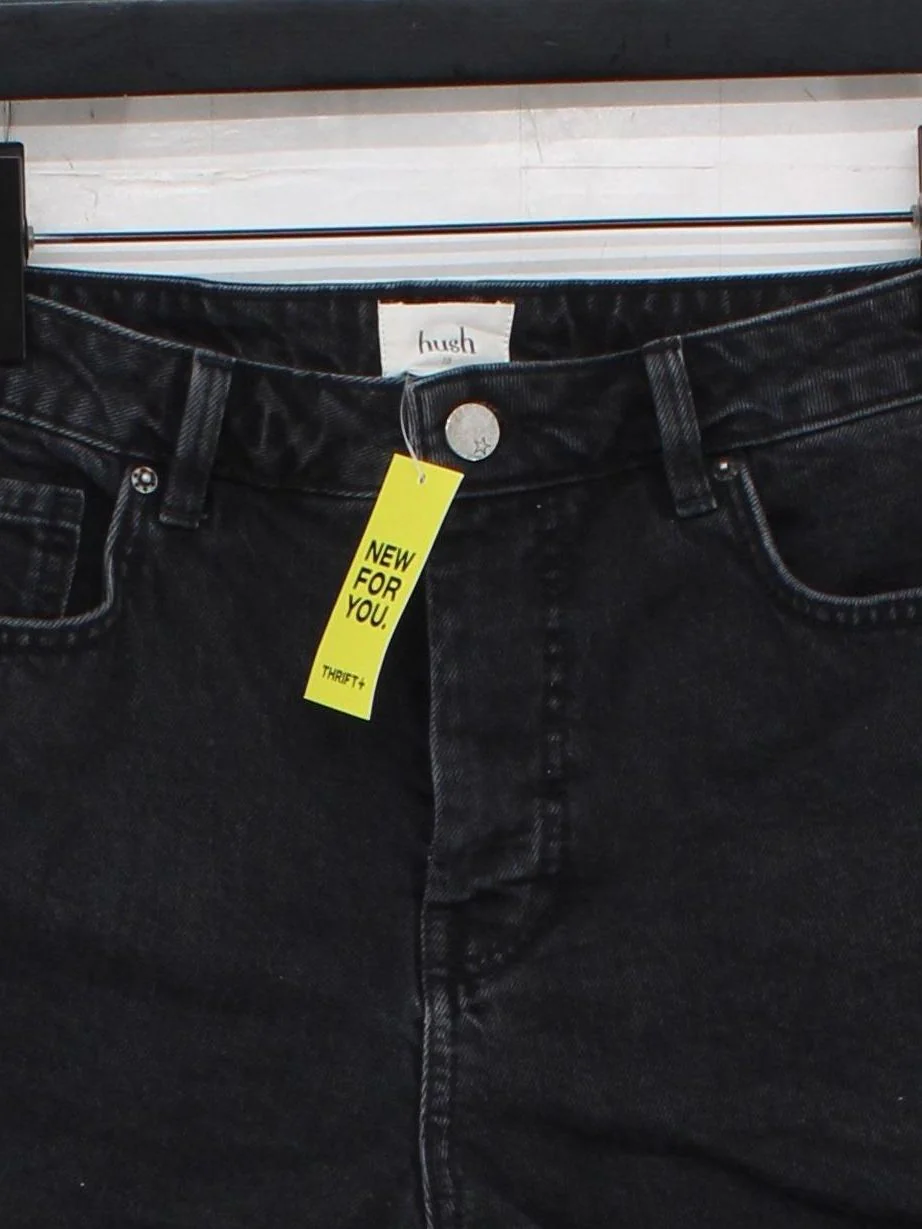 Hush Women's Shorts UK 10 Black Cotton with Elastane Mom - Image 3