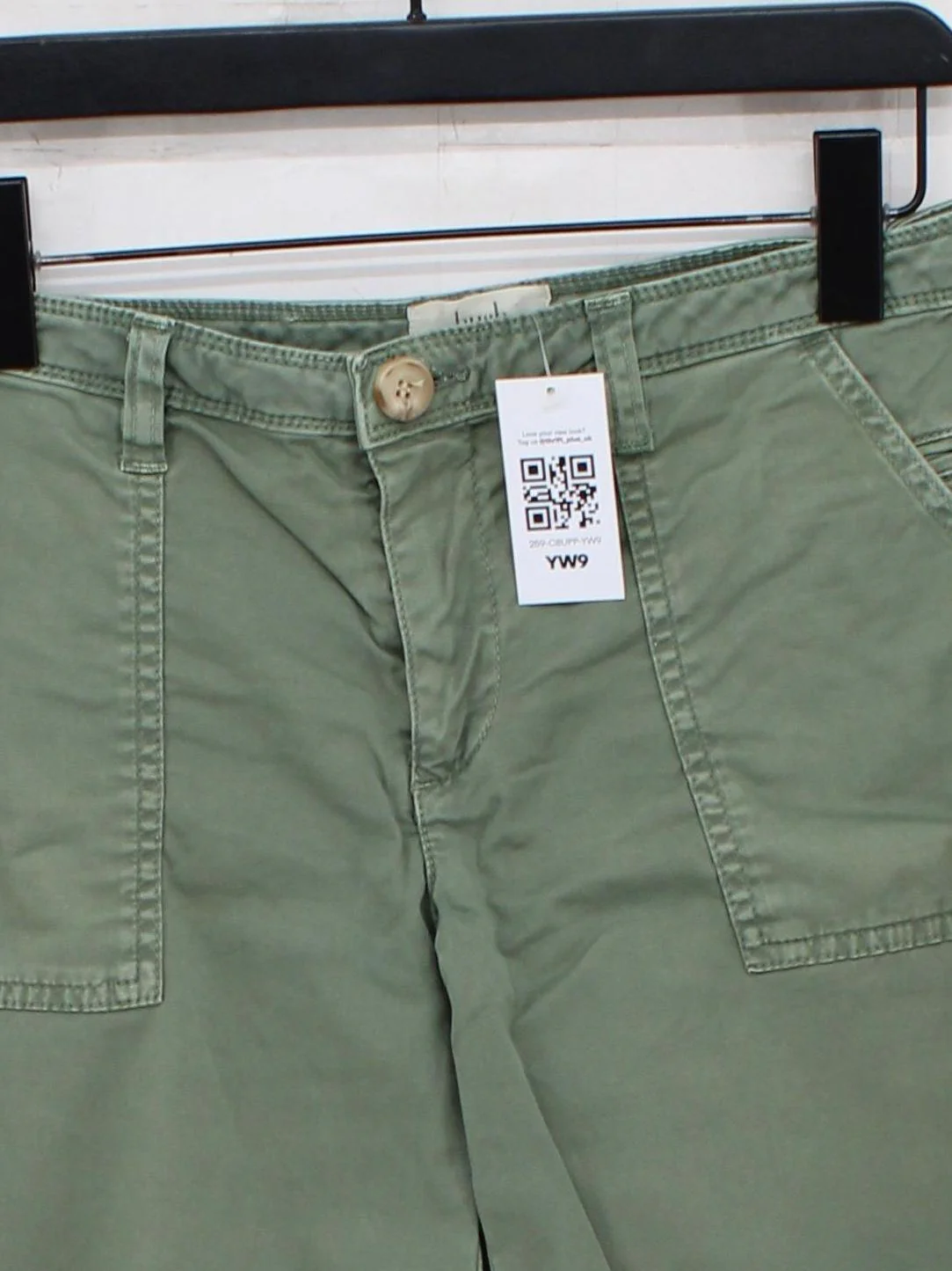 Hush Women's Shorts UK 10 Green Cotton with Elastane Cargo - Image 3