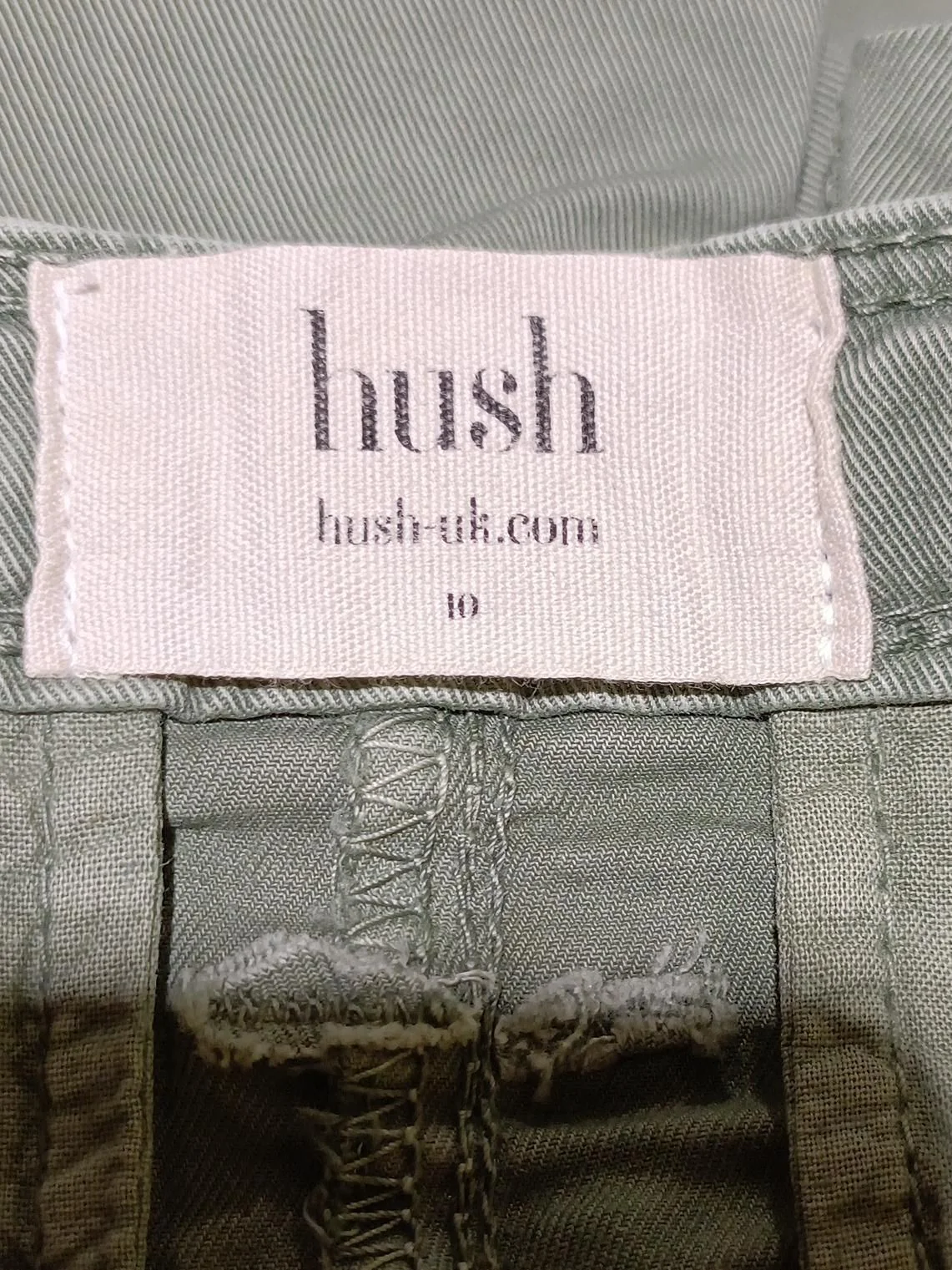 Hush Women's Shorts UK 10 Green Cotton with Elastane Cargo - Image 6