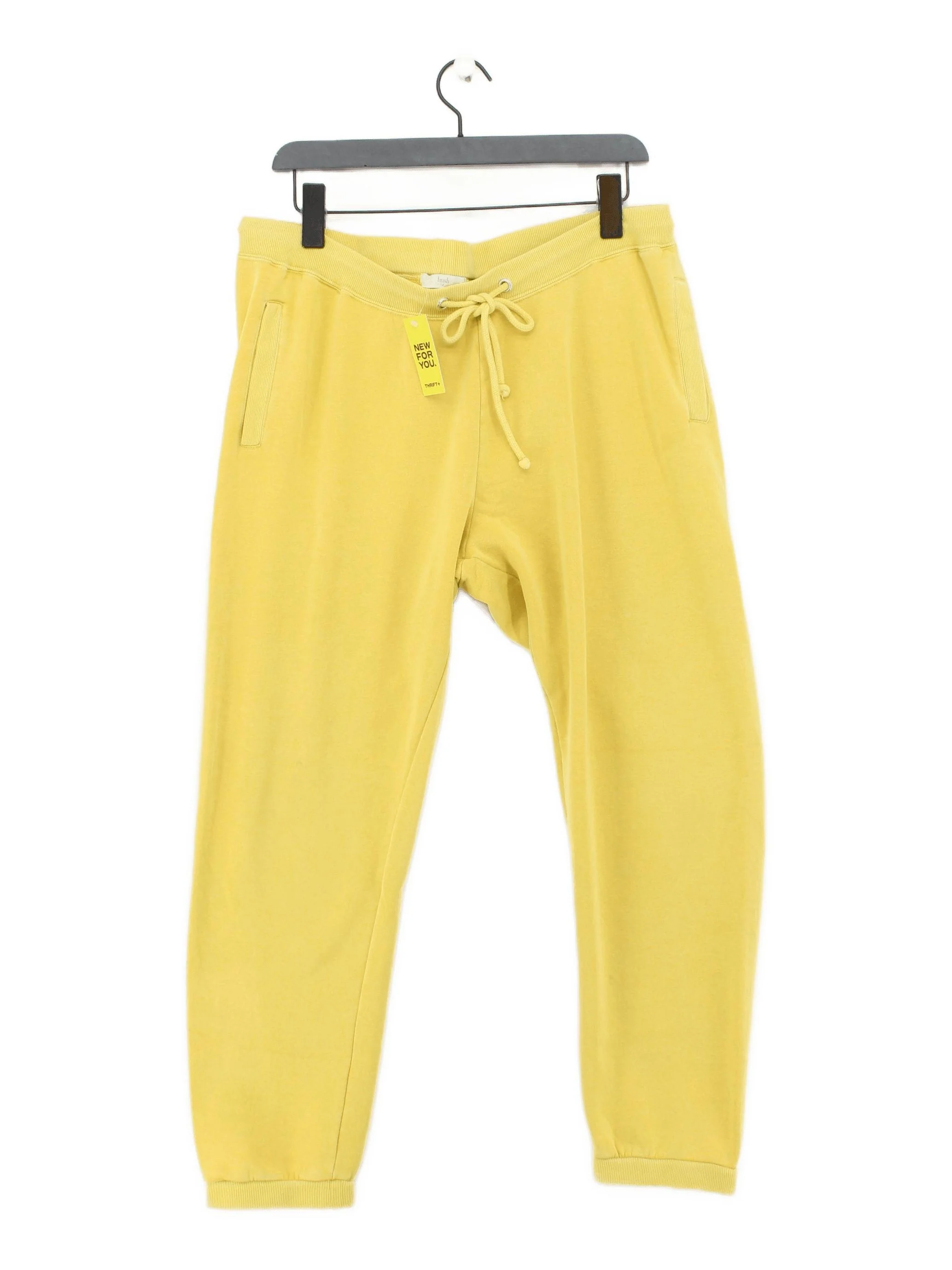 Hush Women's Sports Bottoms UK 14 Yellow Cotton with Polyester Sweatpants