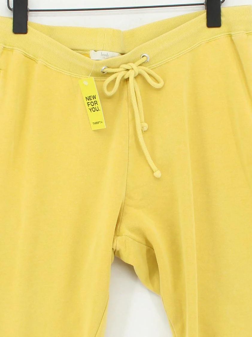 Hush Women's Sports Bottoms UK 14 Yellow Cotton with Polyester Sweatpants - Image 3