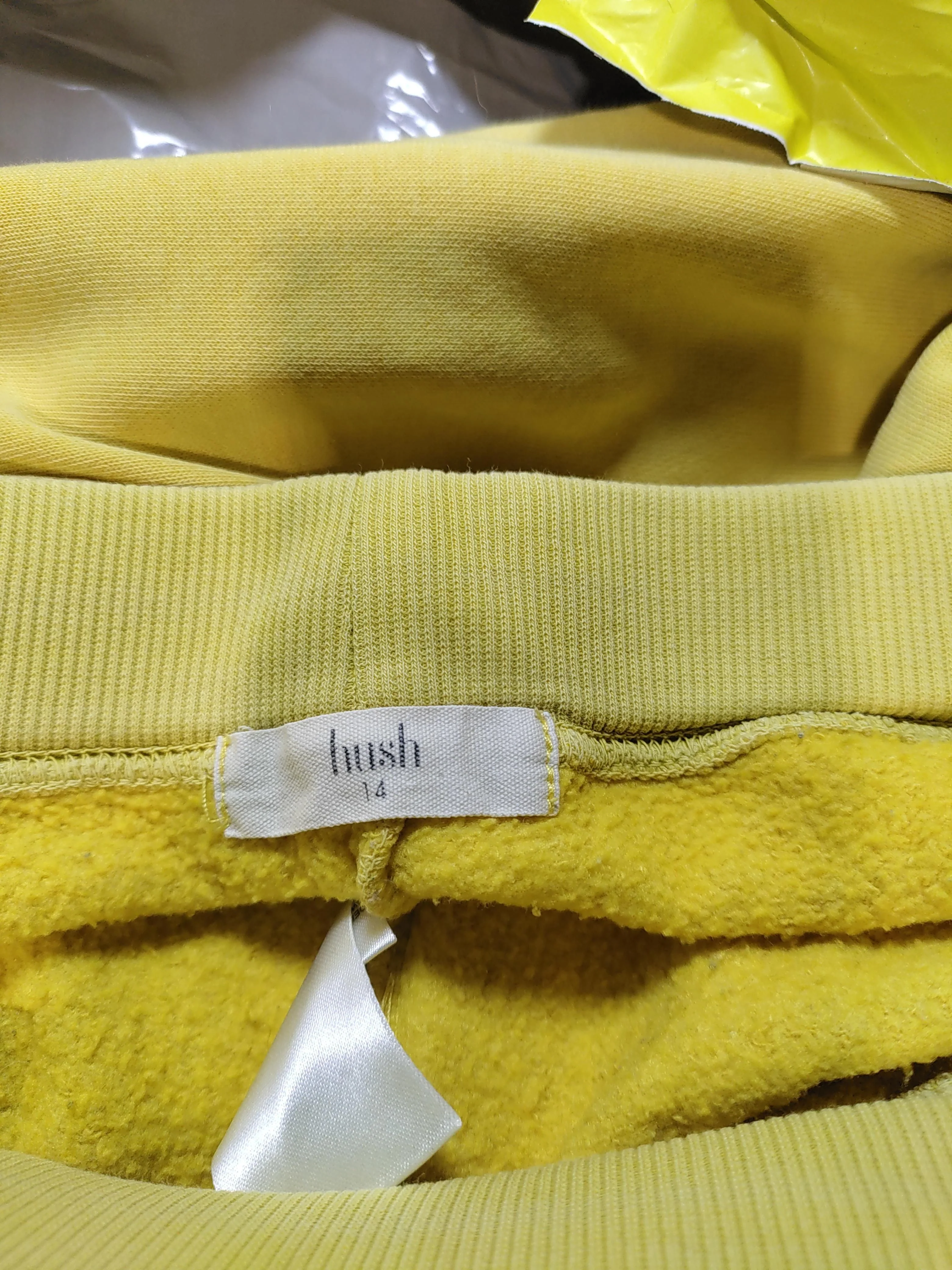 Hush Women's Sports Bottoms UK 14 Yellow Cotton with Polyester Sweatpants - Image 7