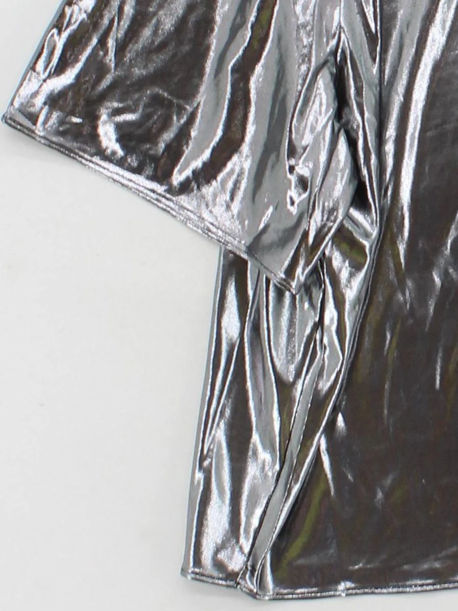 Hush Women's T-Shirt L Silver Polyester with Elastane Basic New with tags - Image 4