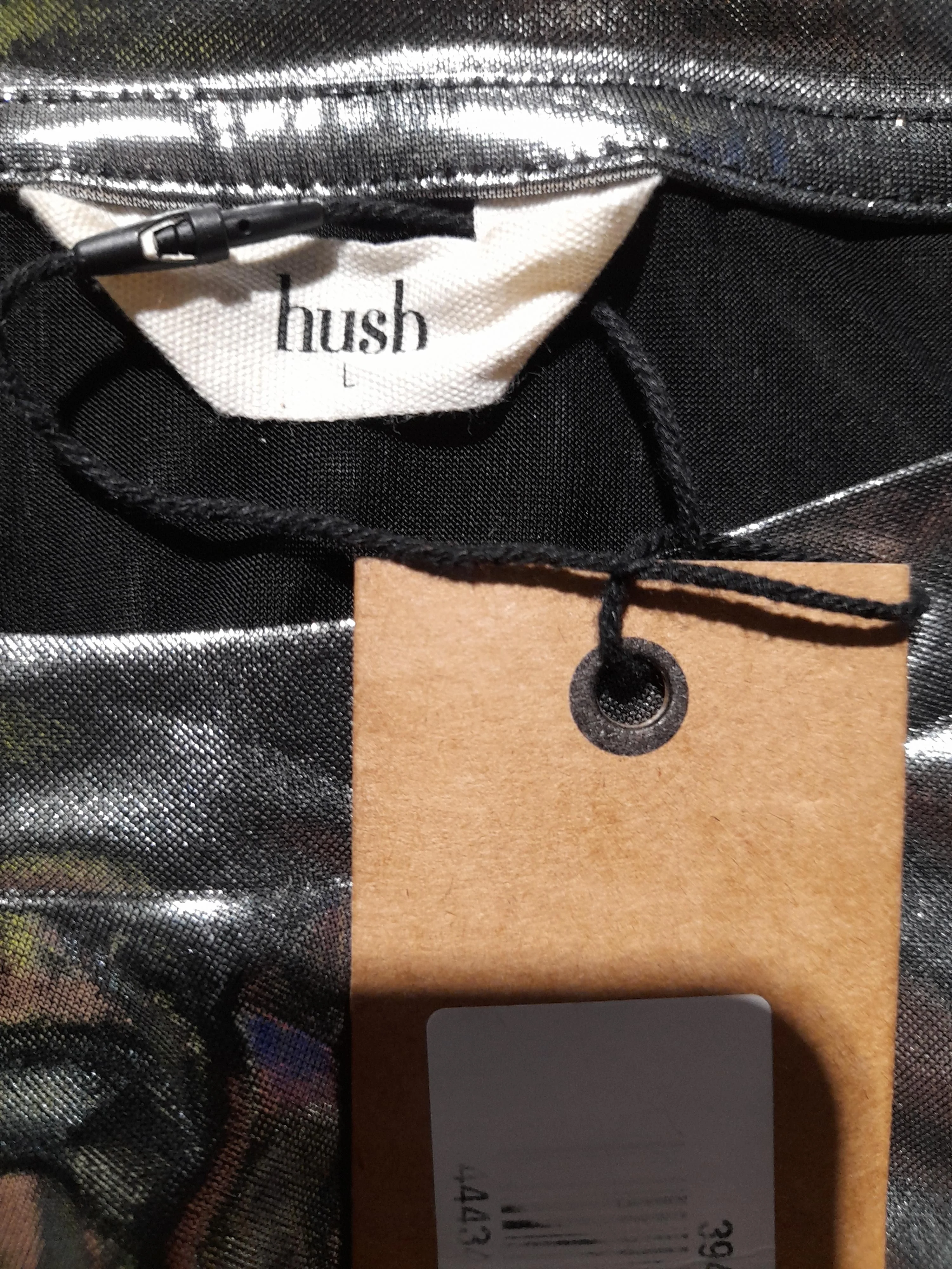 Hush Women's T-Shirt L Silver Polyester with Elastane Basic New with tags - Image 5
