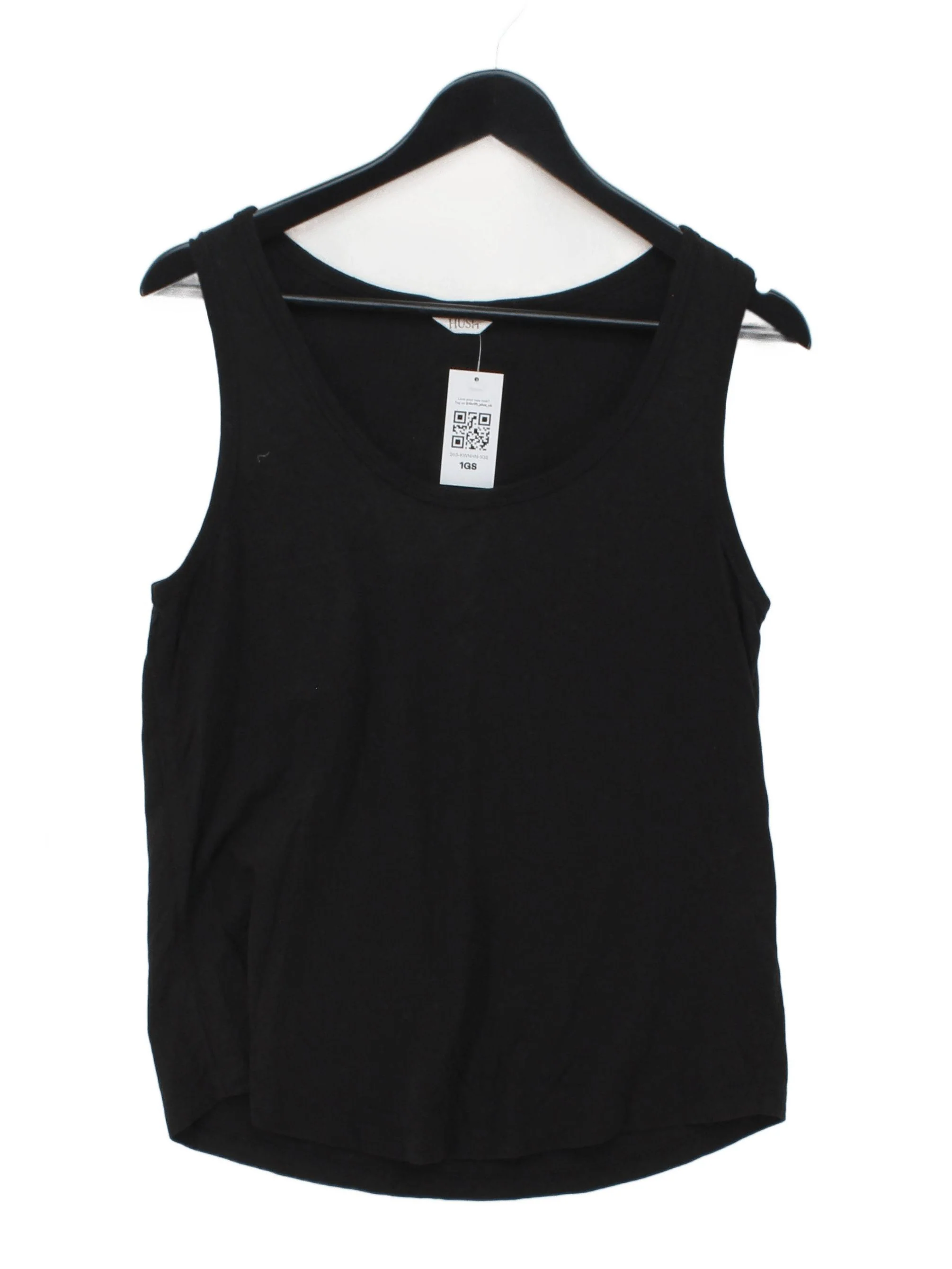 Hush Women's T-Shirt M Black 100% Cotton Sleeveless Round Neck Basic