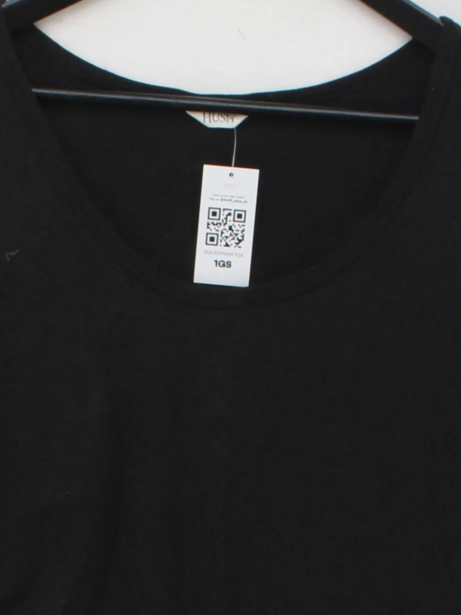 Hush Women's T-Shirt M Black 100% Cotton Sleeveless Round Neck Basic - Image 3