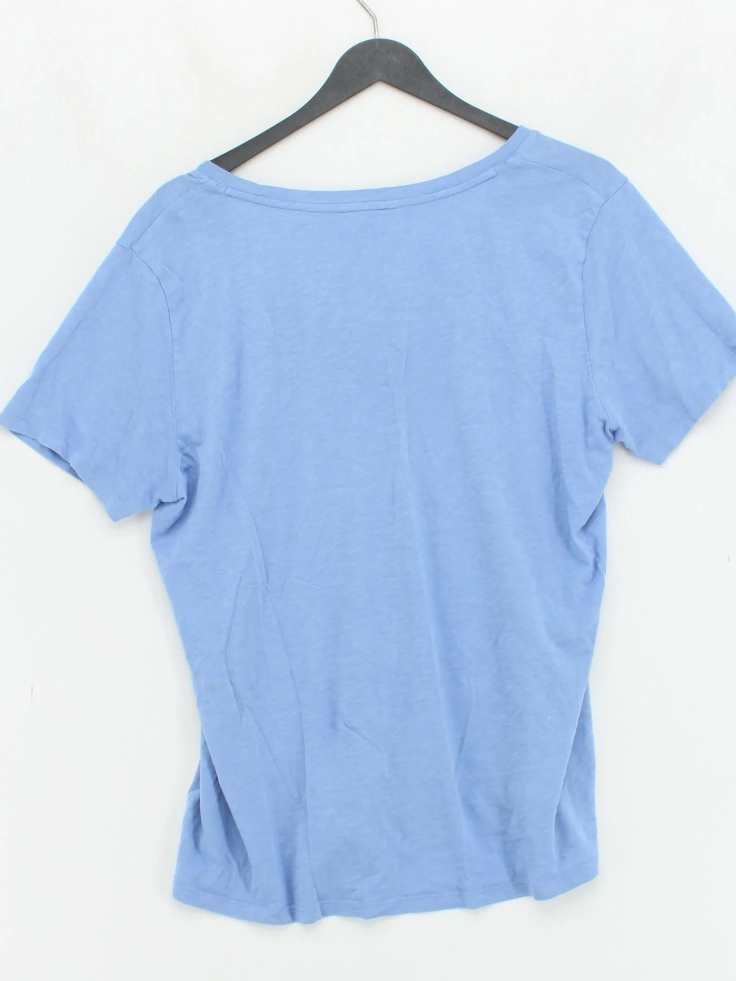 Hush Women's T-Shirt M Blue 100% Cotton Short Sleeve V-Neck Basic - Image 2