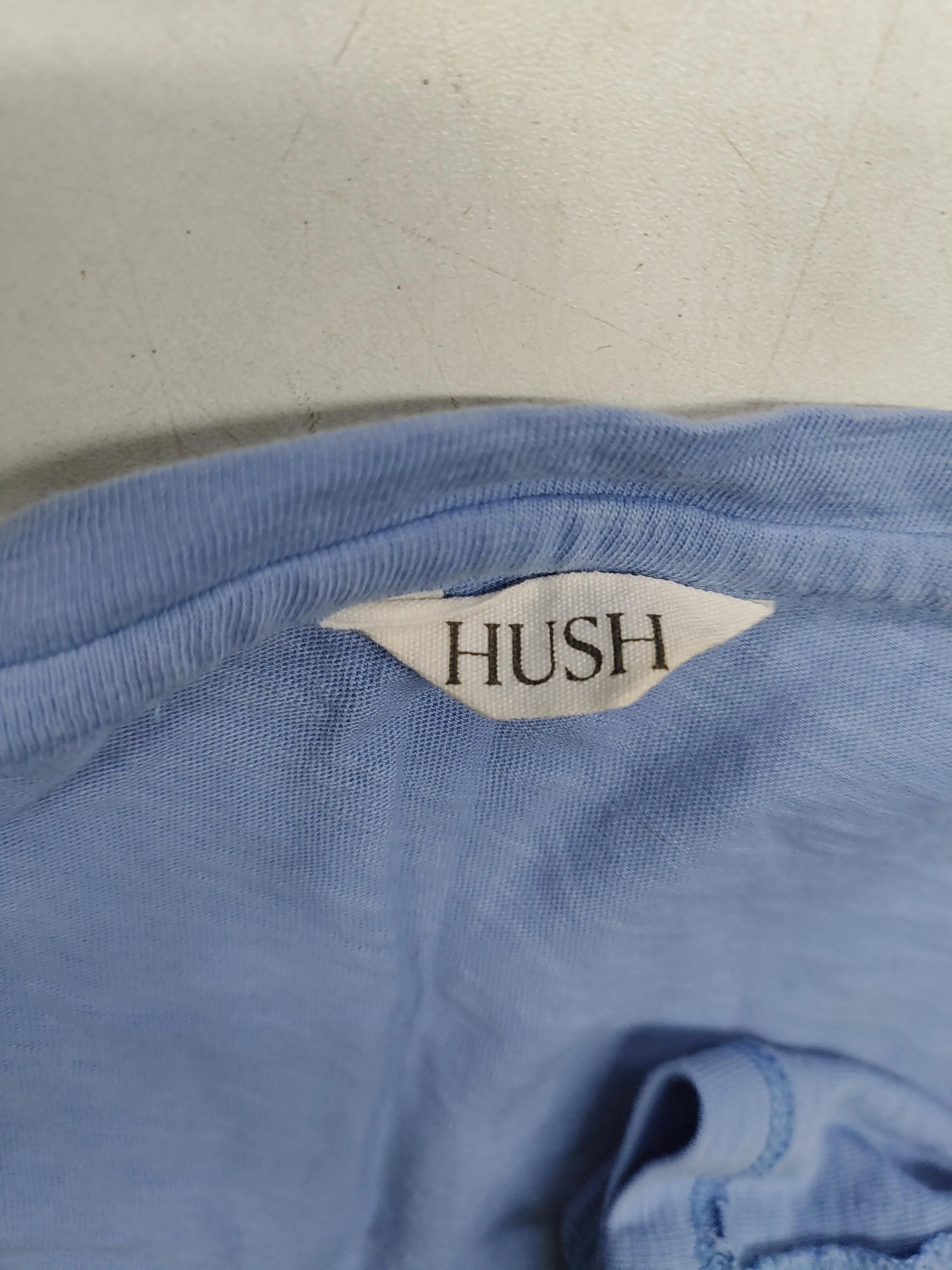 Hush Women's T-Shirt M Blue 100% Cotton Short Sleeve V-Neck Basic - Image 5