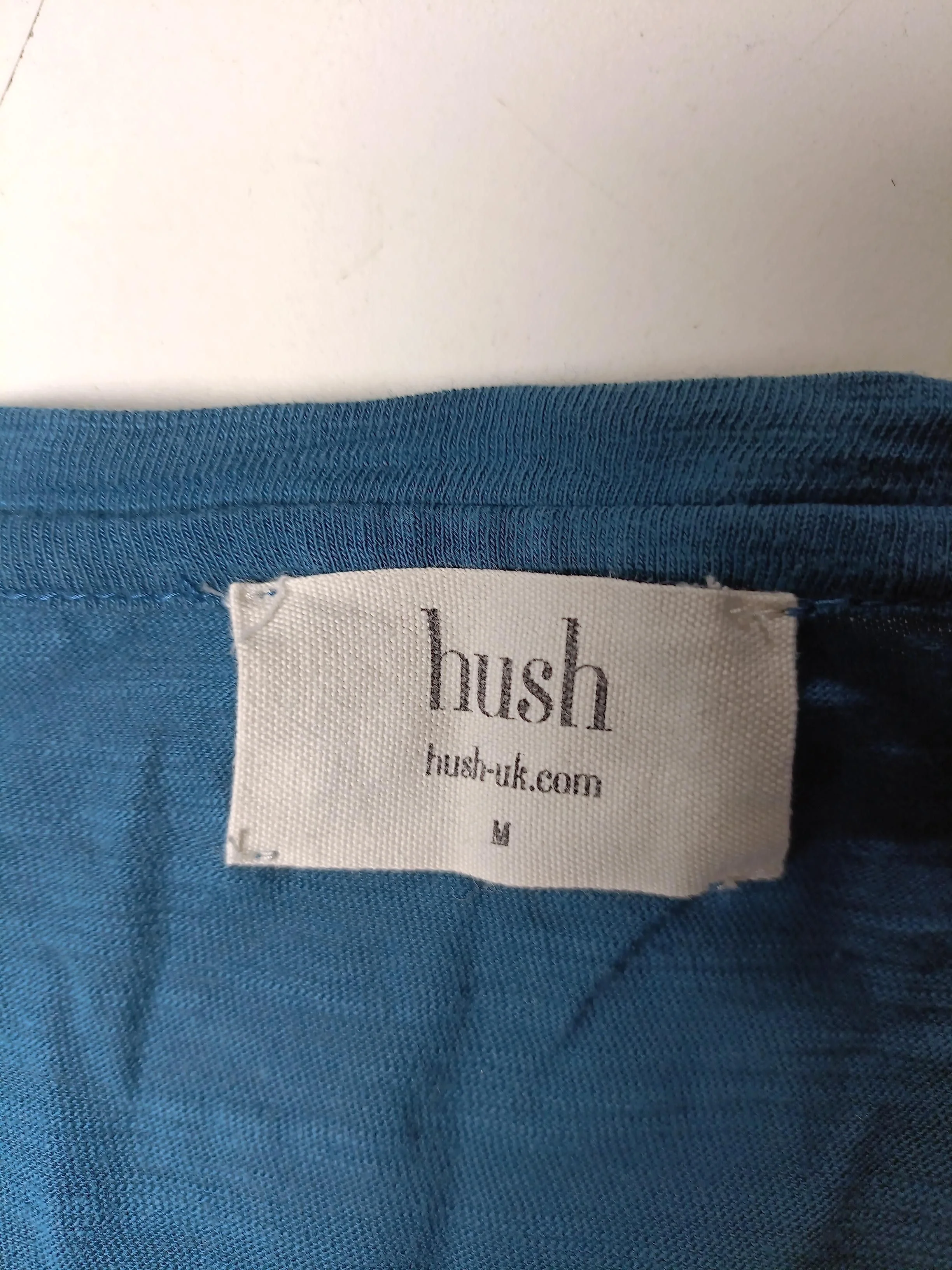 Hush Women's T-Shirt M Blue Graphic 100% Cotton Short Sleeve V-Neck Basic - Image 5