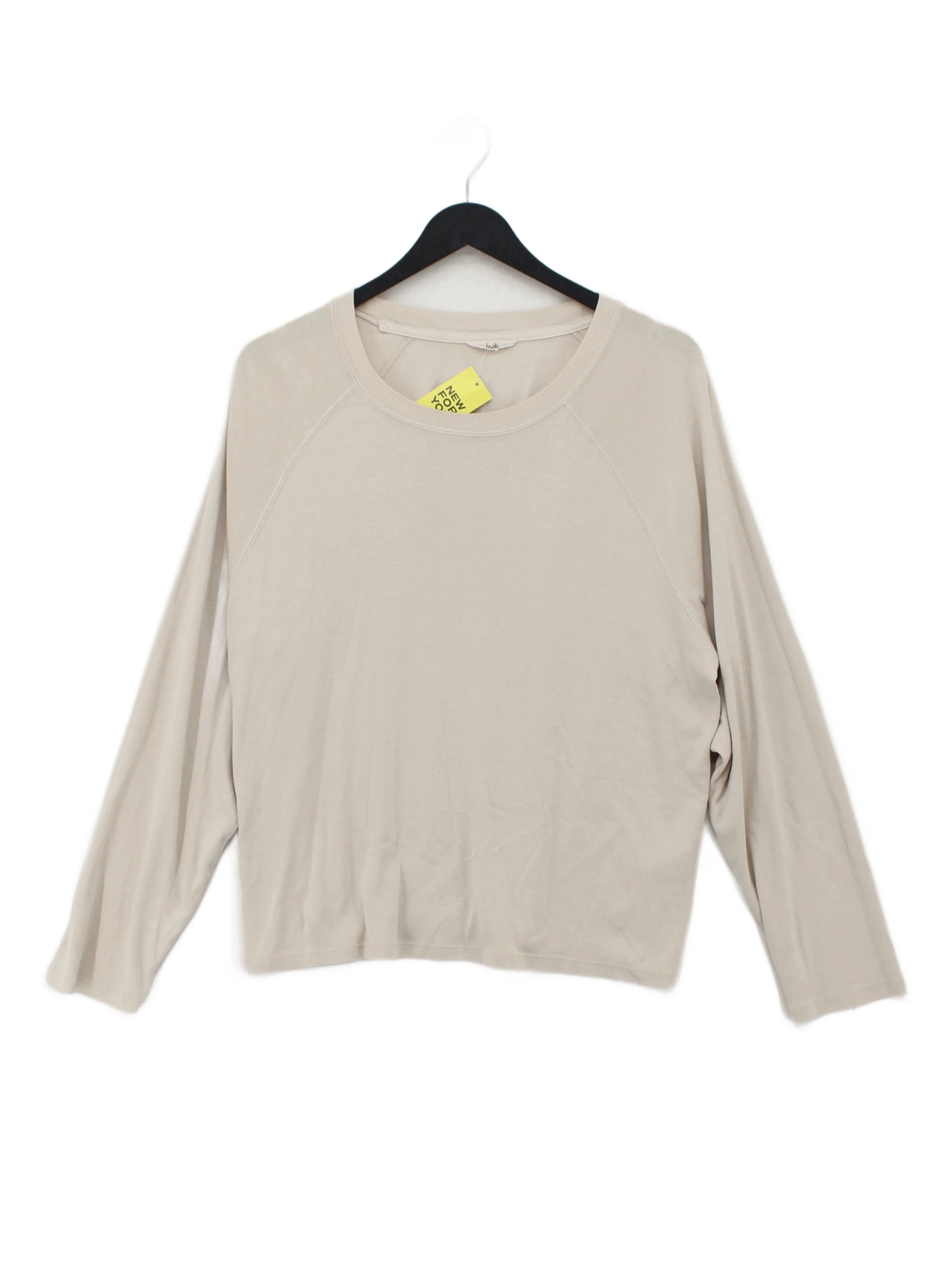 Hush Women's T-Shirt M Cream 100% Cotton Short Sleeve Round Neck Basic