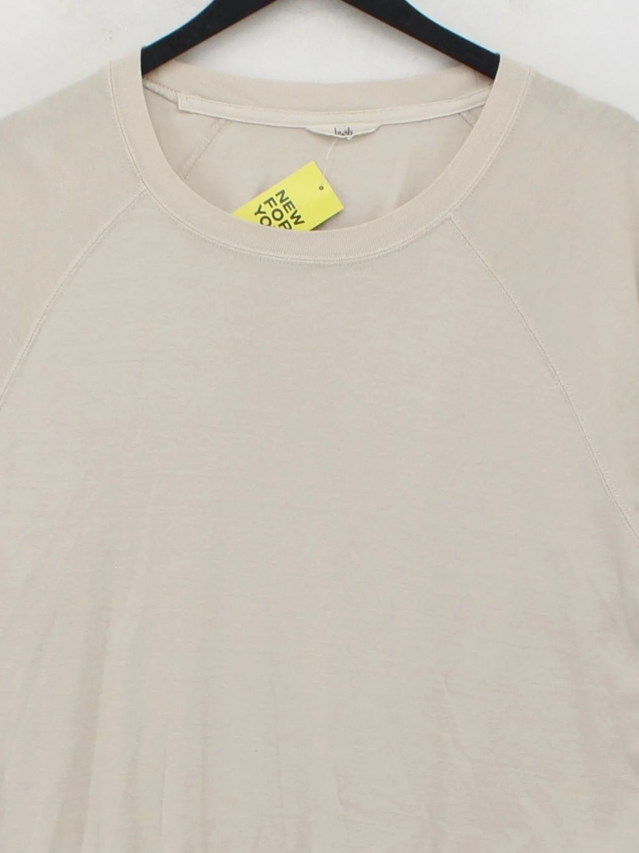 Hush Women's T-Shirt M Cream 100% Cotton Short Sleeve Round Neck Basic - Image 3