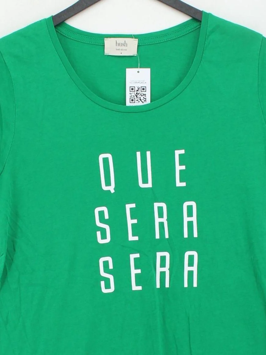 Hush Women's T-Shirt M Green Graphic 100% Cotton Short Sleeve Round Neck Basic - Image 3