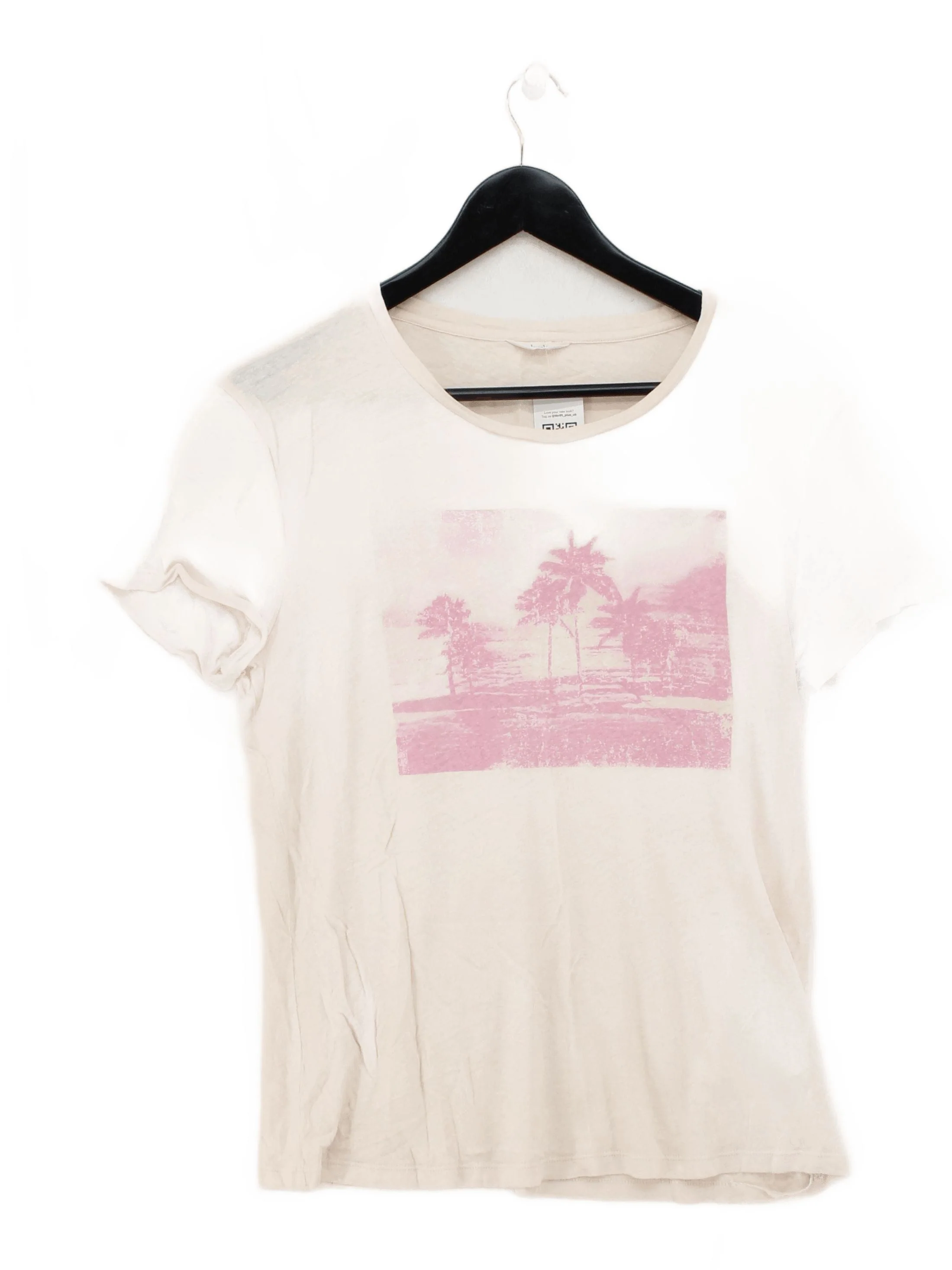 Hush Women's T-Shirt S Cream Linen with Viscose, Cotton Basic