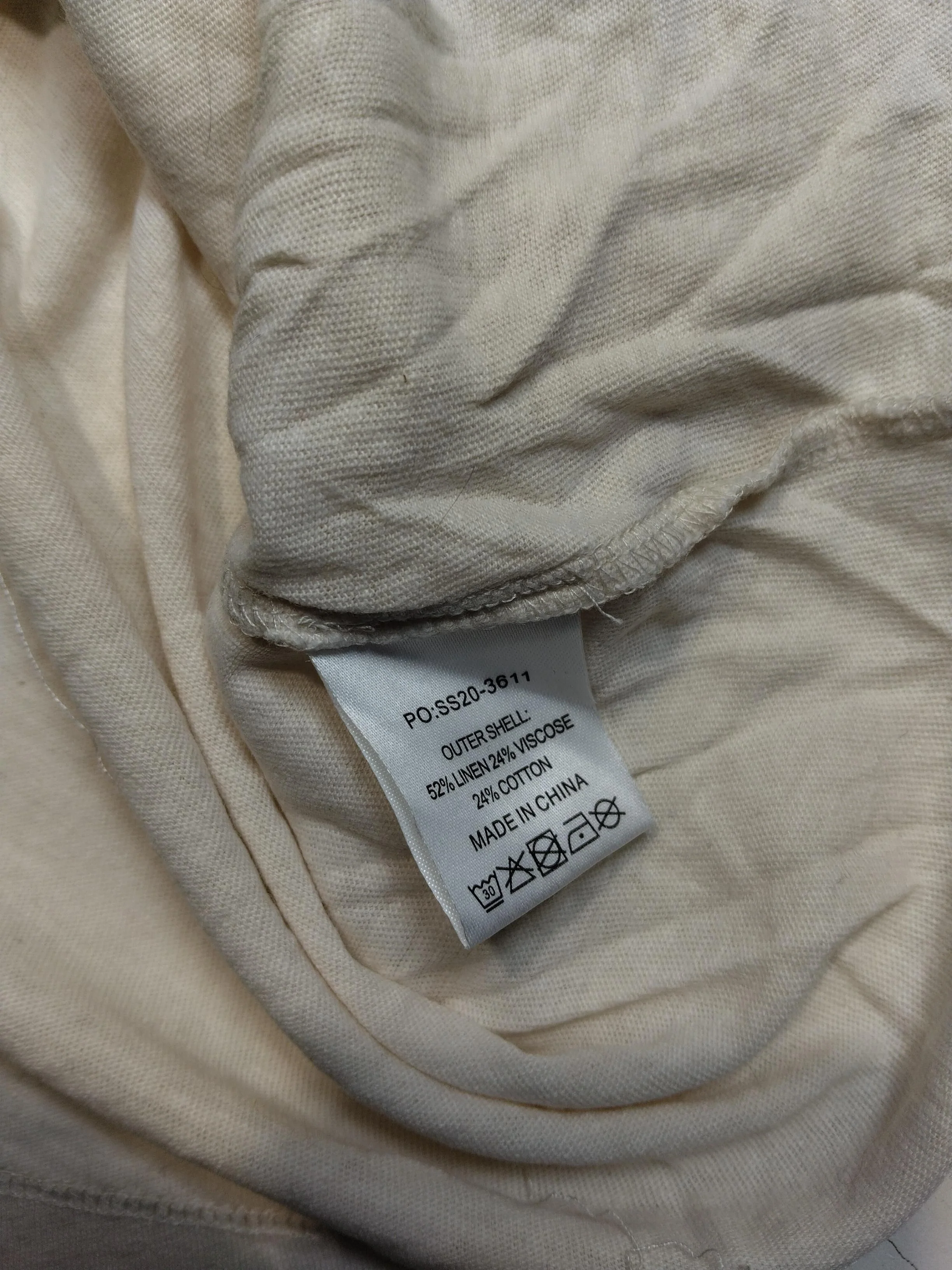 Hush Women's T-Shirt S Cream Linen with Viscose, Cotton Basic - Image 6