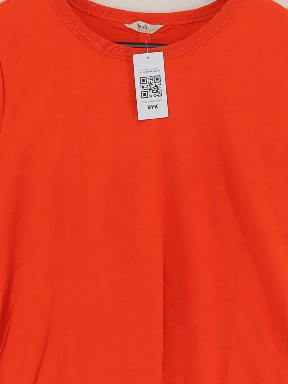 Hush Women's T-Shirt S Orange 100% Cotton Short Sleeve Round Neck Basic - Image 3