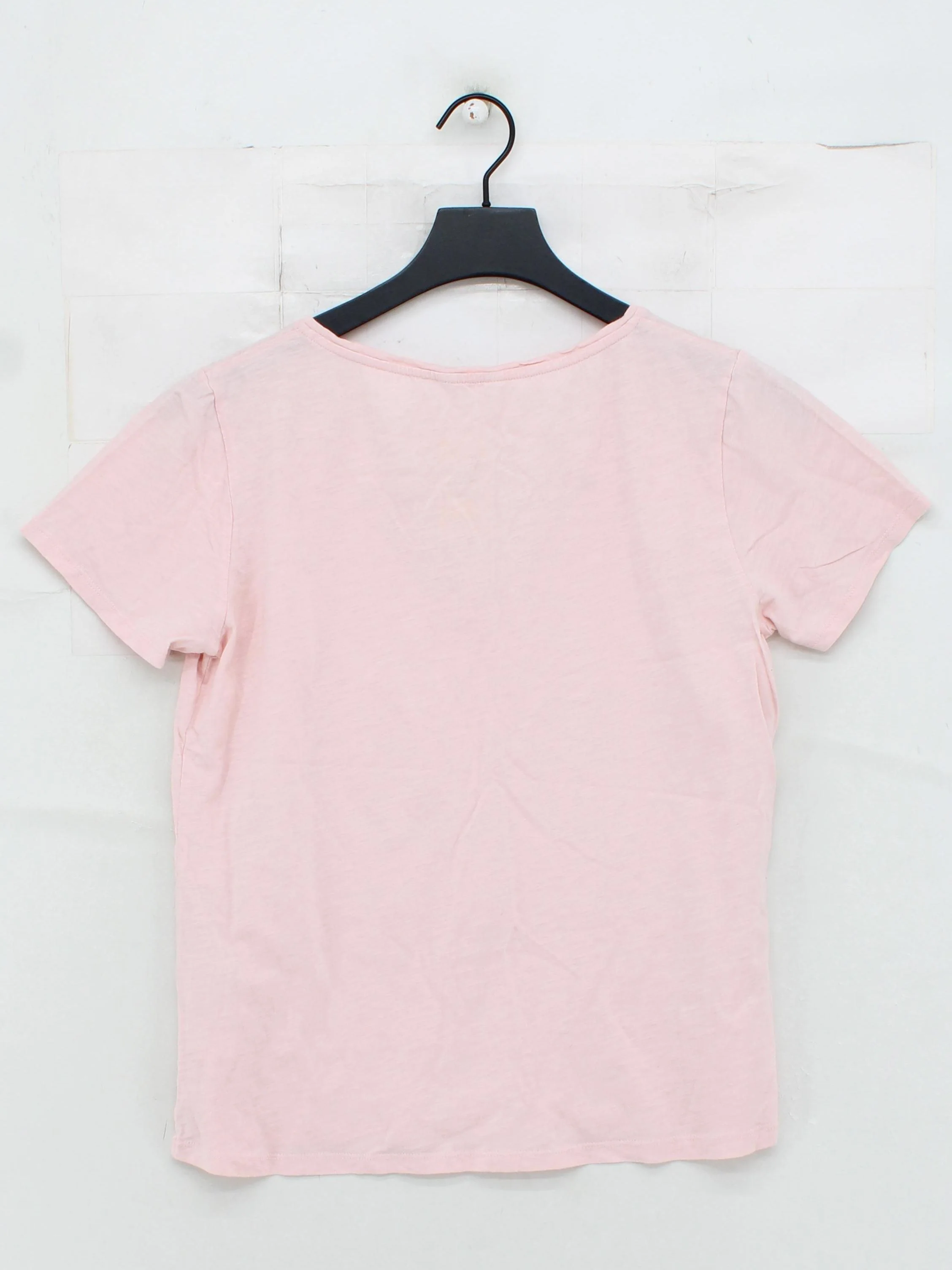 Hush Women's T-Shirt S Pink 100% Cotton Short Sleeve V-Neck Basic - Image 2