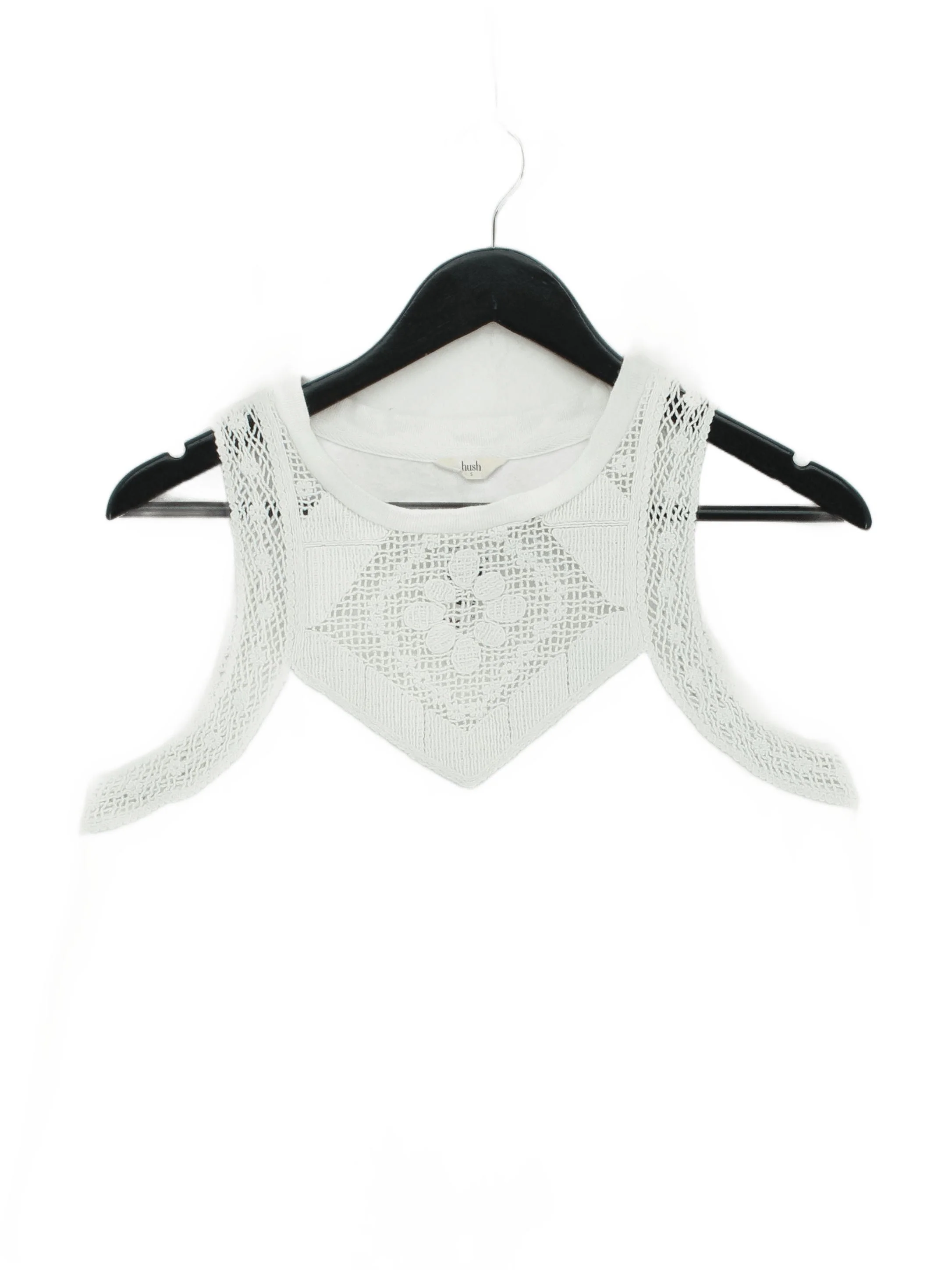 Hush Women's T-Shirt S White Cotton with Linen Sleeveless Round Neck Basic