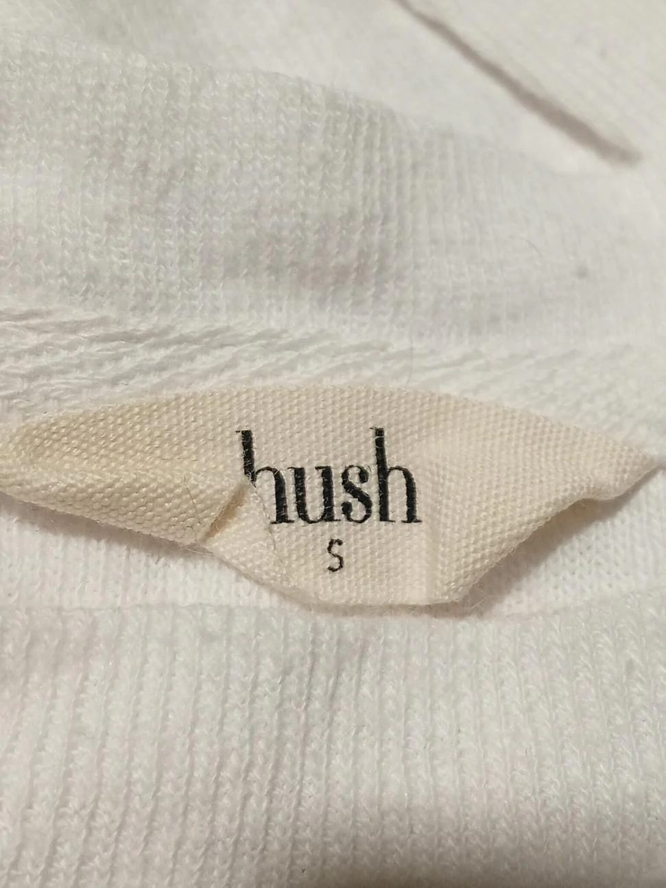 Hush Women's T-Shirt S White Cotton with Linen Sleeveless Round Neck Basic - Image 5