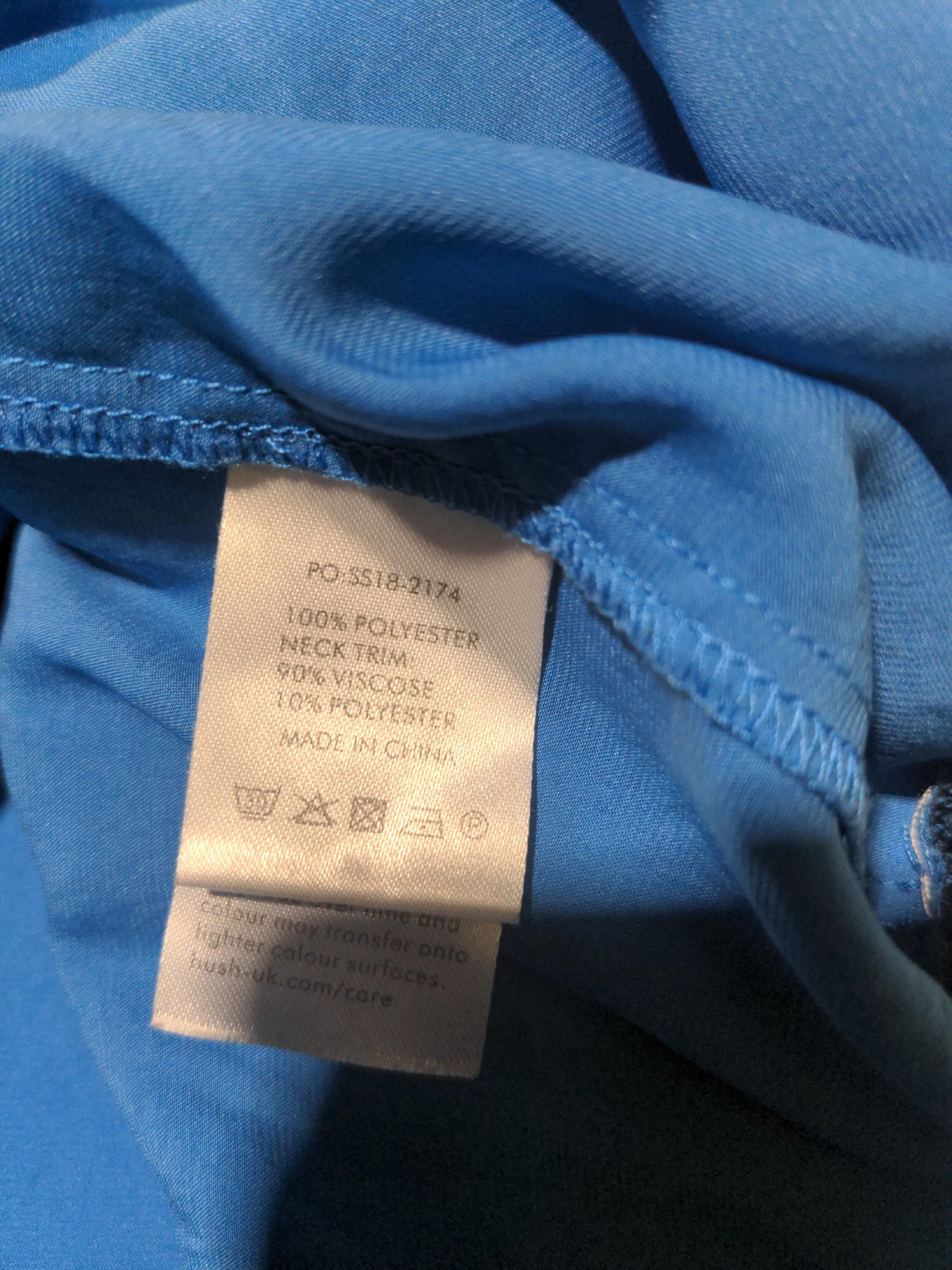 Hush Women's T-Shirt UK 12 Blue Polyester with Viscose Basic - Image 6