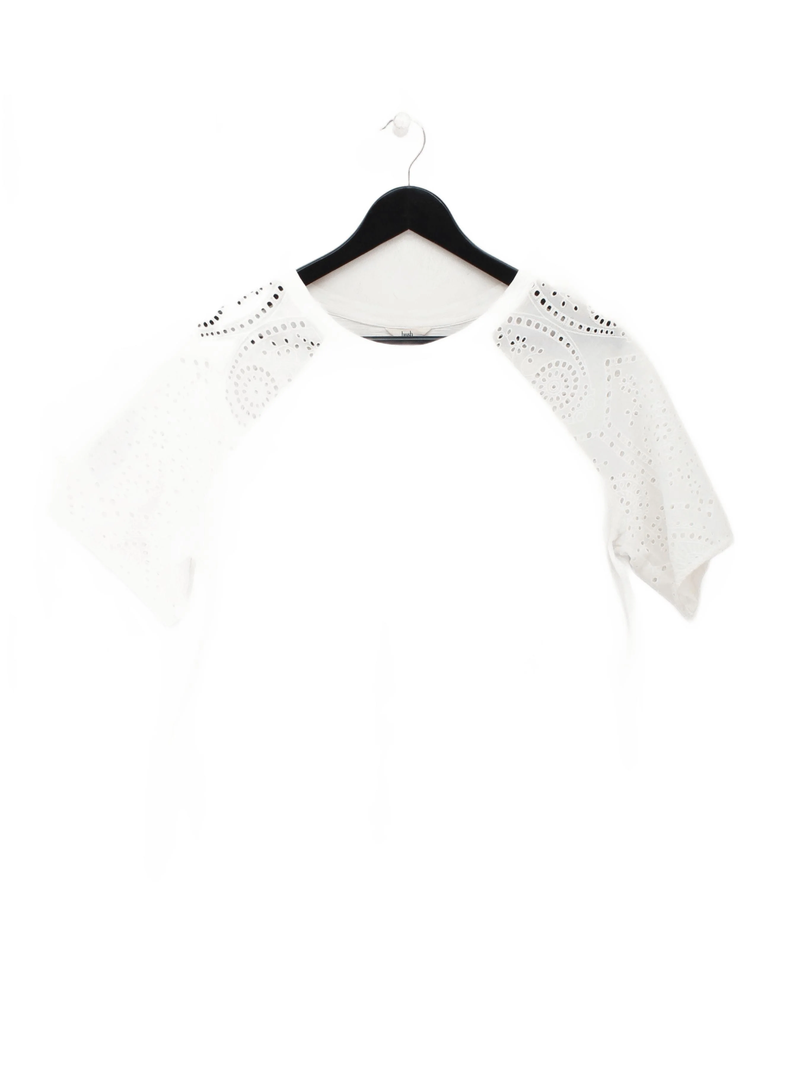 Hush Women's T-Shirt UK 8 White 100% Cotton Short Sleeve Round Neck Basic