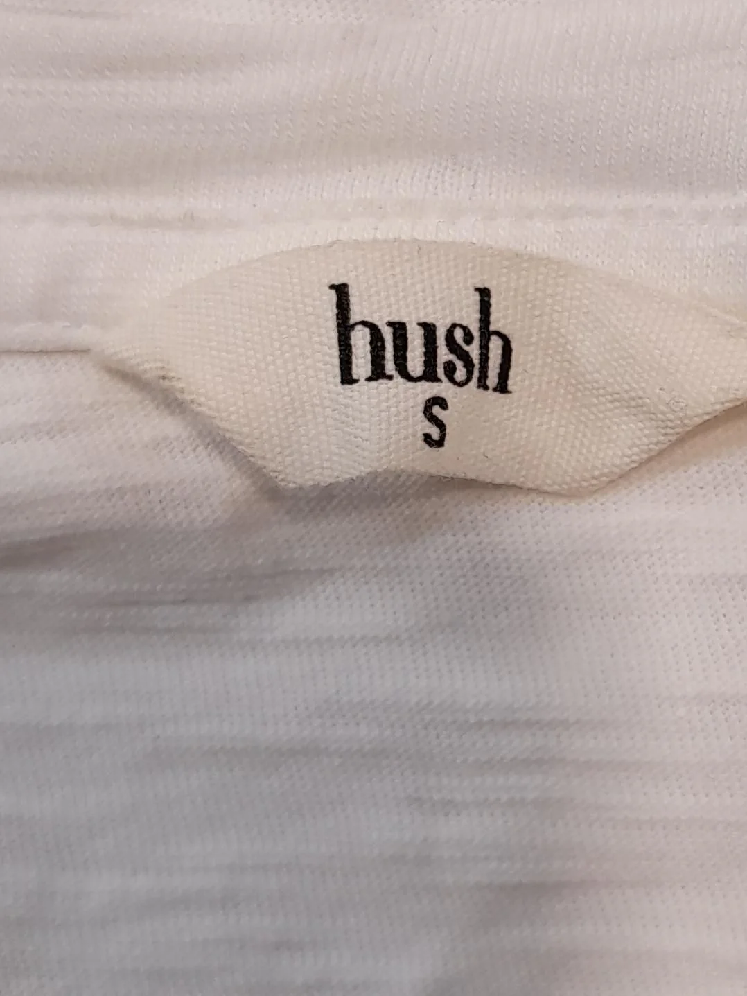Hush Women's T-Shirt UK 8 White 100% Cotton Short Sleeve Round Neck Basic - Image 5