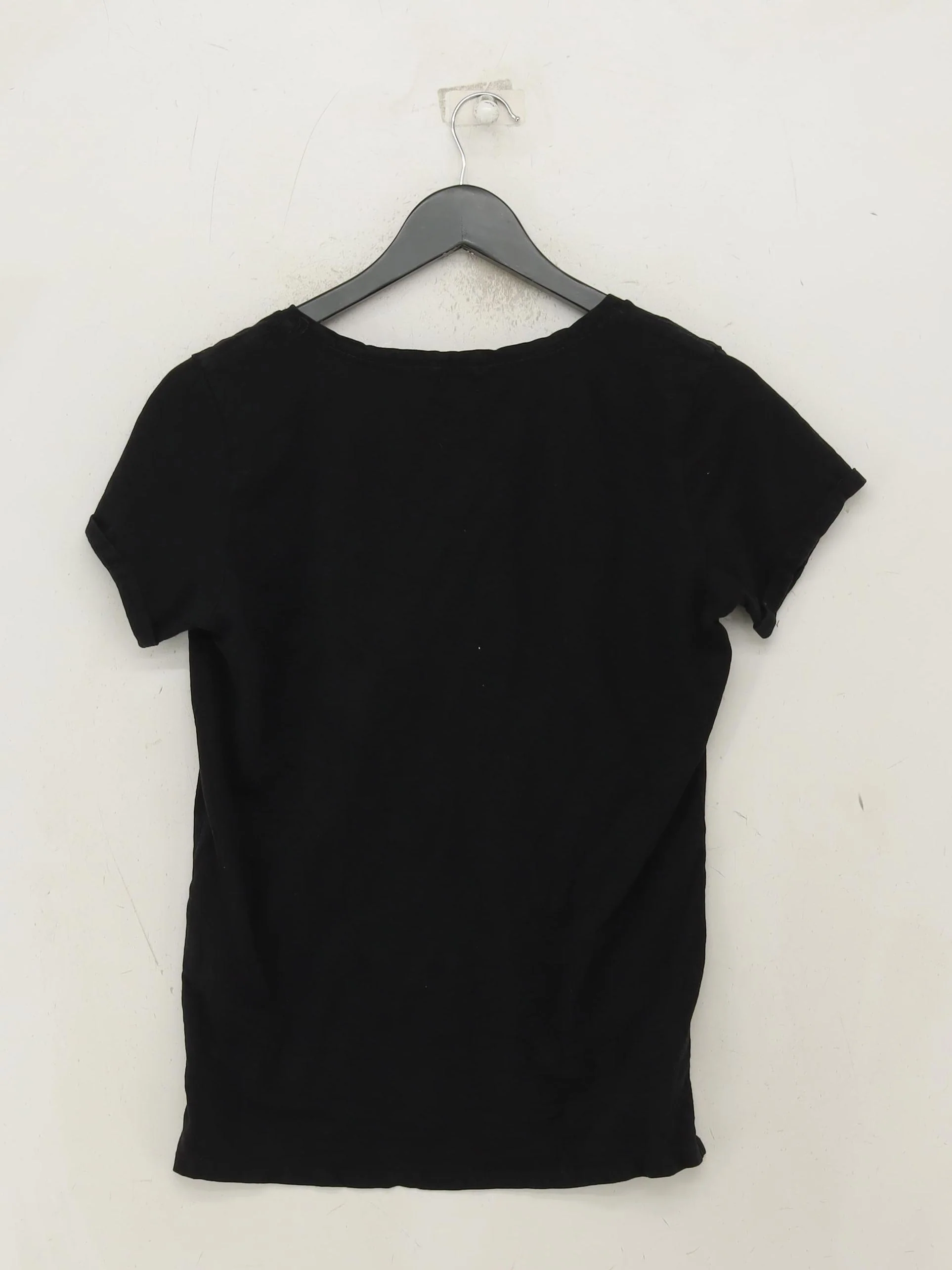 Hush Women's T-Shirt XS Black 100% Cotton Short Sleeve V-Neck Basic - Image 2