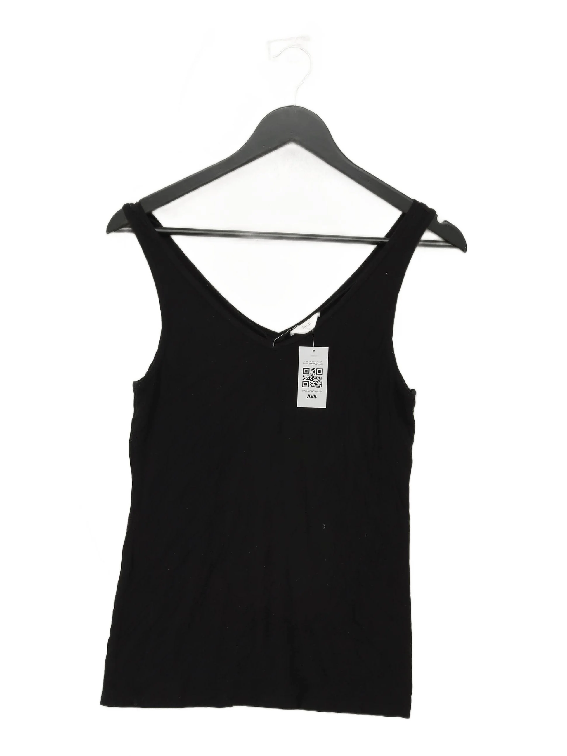 Hush Women's T-Shirt XS Black Other with Spandex Sleeveless V-Neck Basic