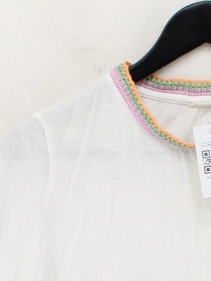 Hush Women's T-Shirt XS White 100% Cotton Short Sleeve Round Neck Basic - Image 3