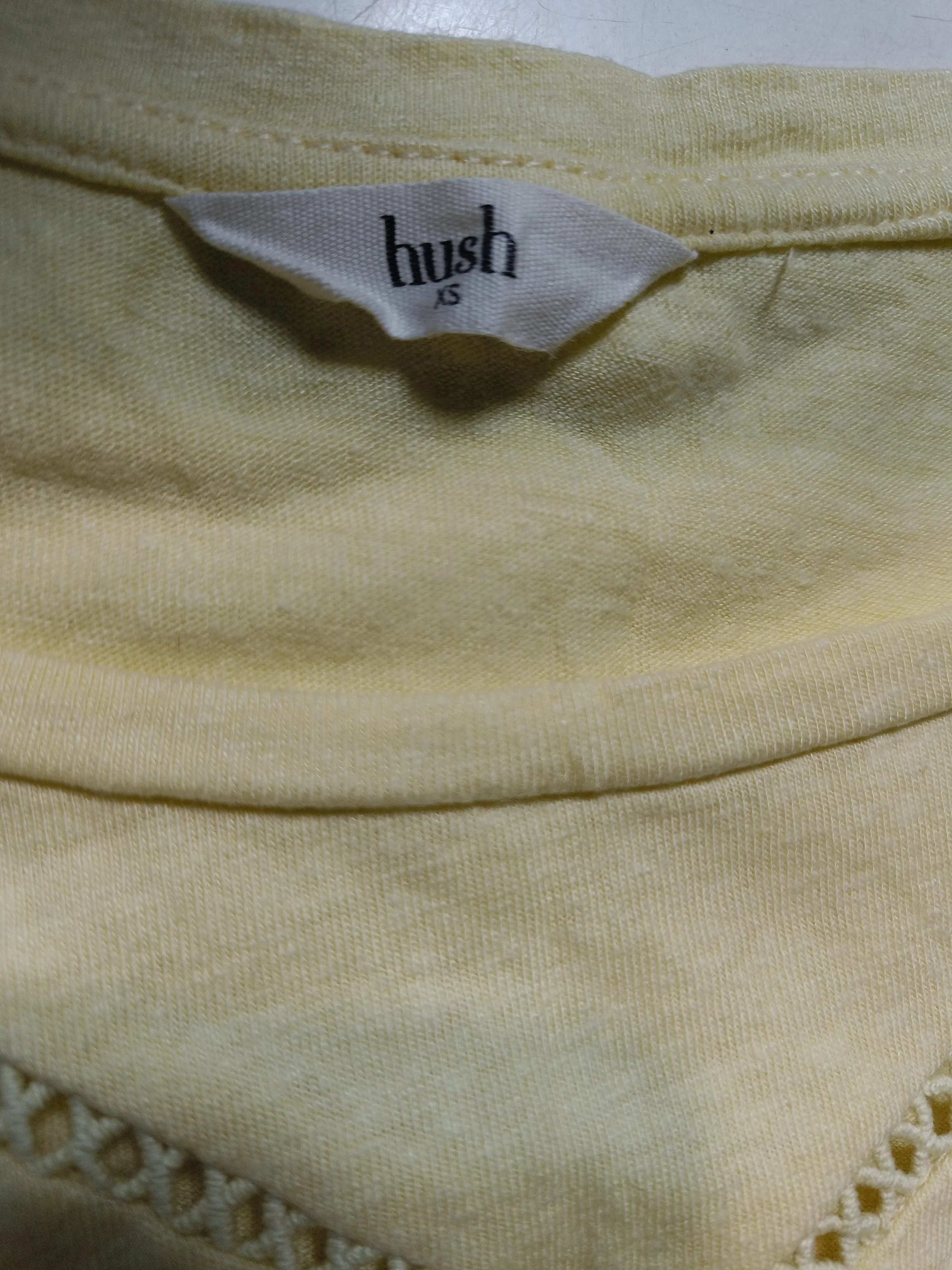 Hush Women's T-Shirt XS Yellow Linen with Viscose, Cotton Basic - Image 5