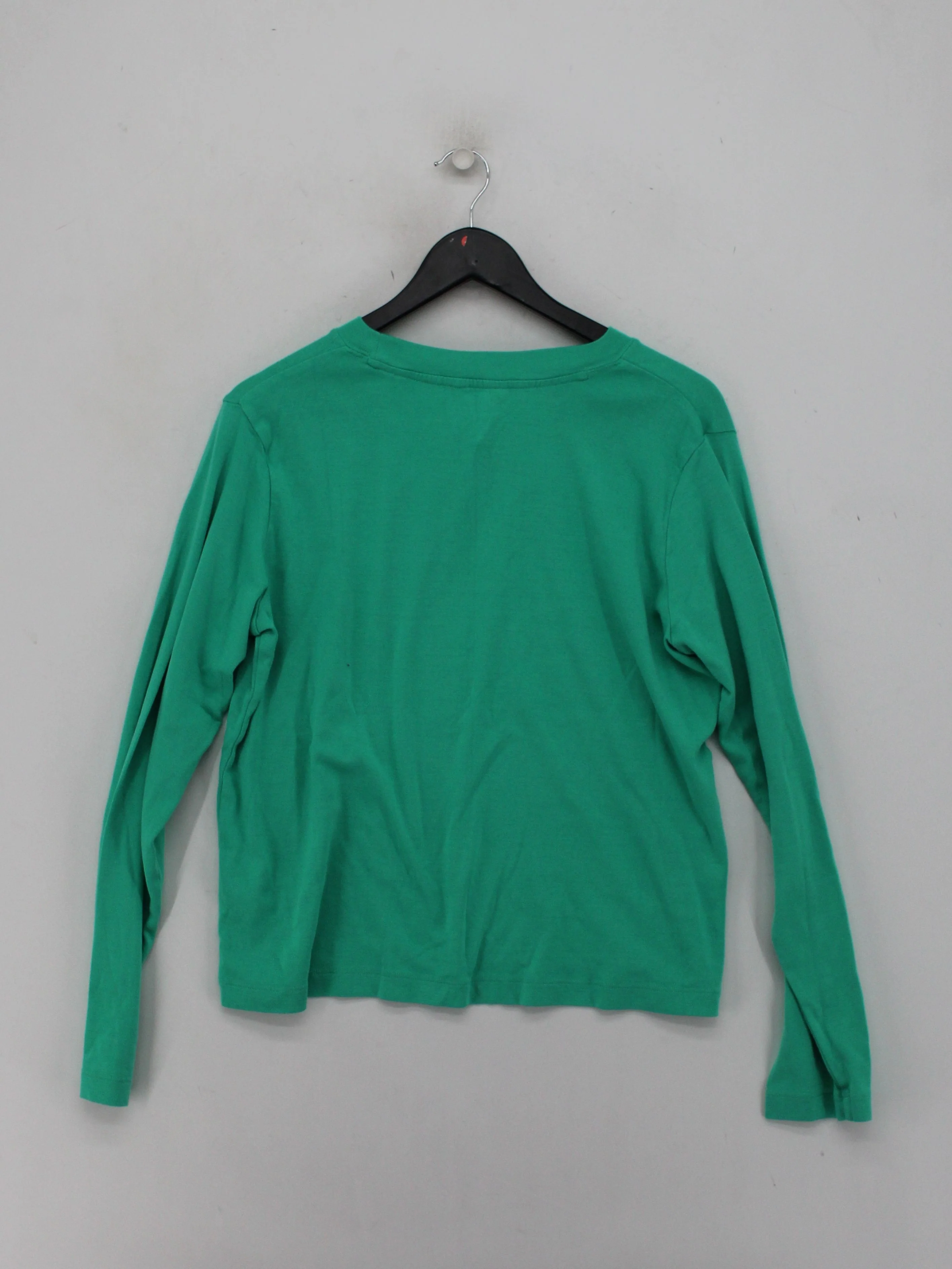 Hush Women's Top L Green 100% Cotton Long Sleeve Round Neck Basic - Image 2