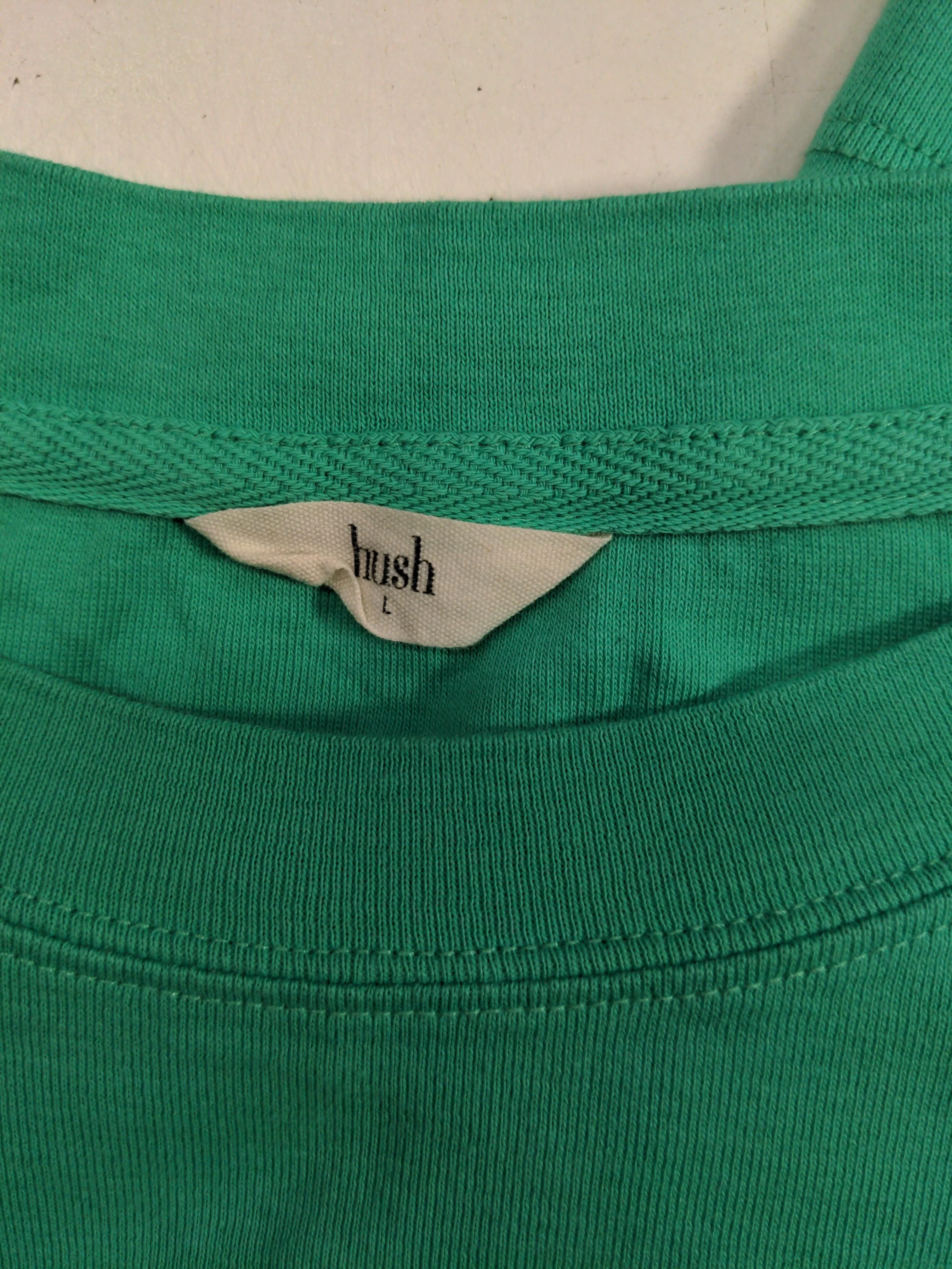Hush Women's Top L Green 100% Cotton Long Sleeve Round Neck Basic - Image 5