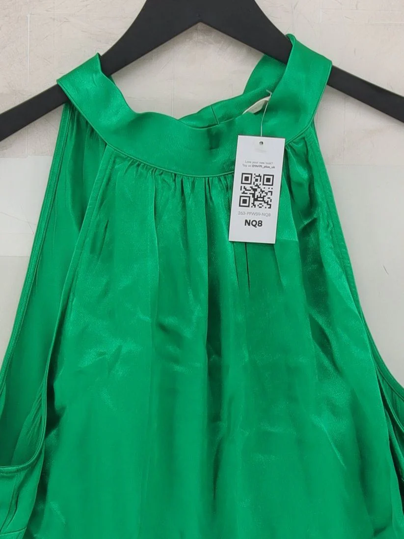 Hush Women's Top M Green 100% Viscose Sleeveless High Neck Basic - Image 3