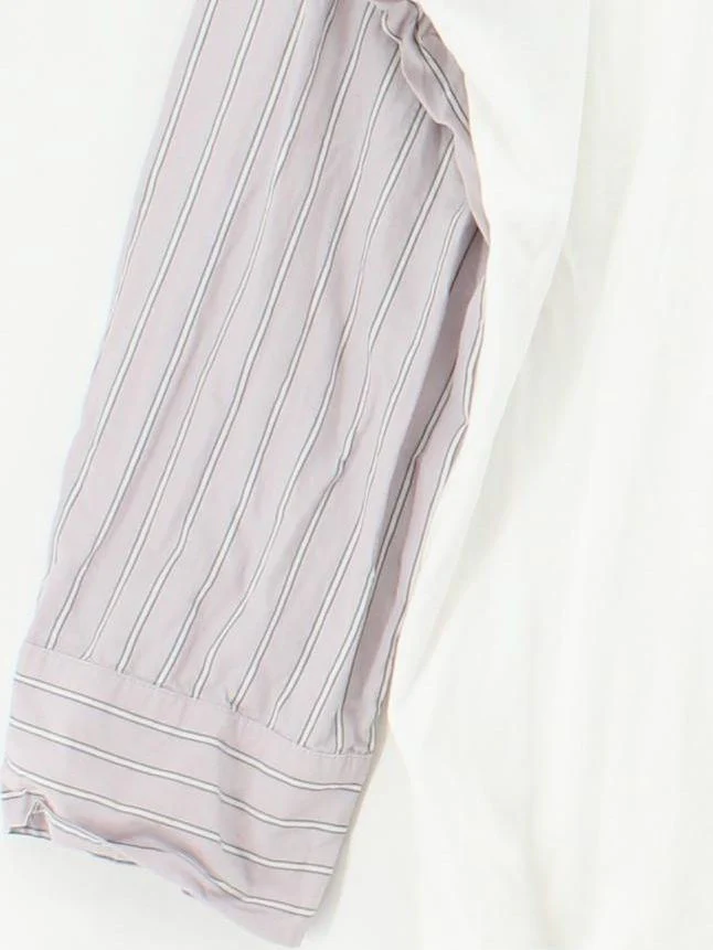 Hush Women's Top M White Striped 100% Cotton Long Sleeve Round Neck Basic - Image 4
