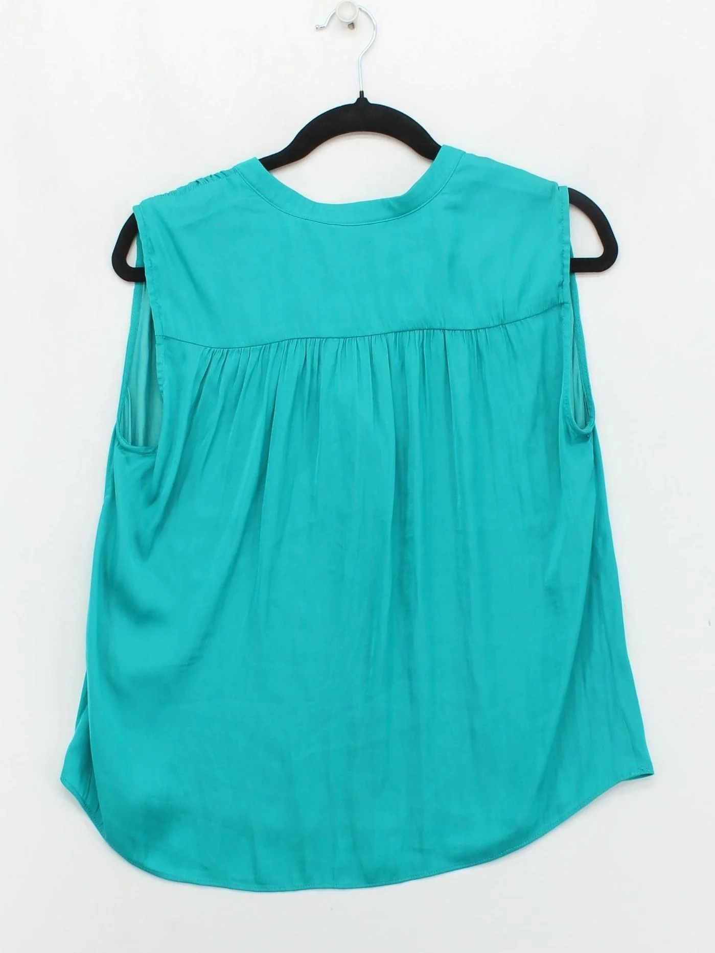 Hush Women's Top UK 10 Green 100% Polyester Sleeveless V-Neck Basic - Image 2