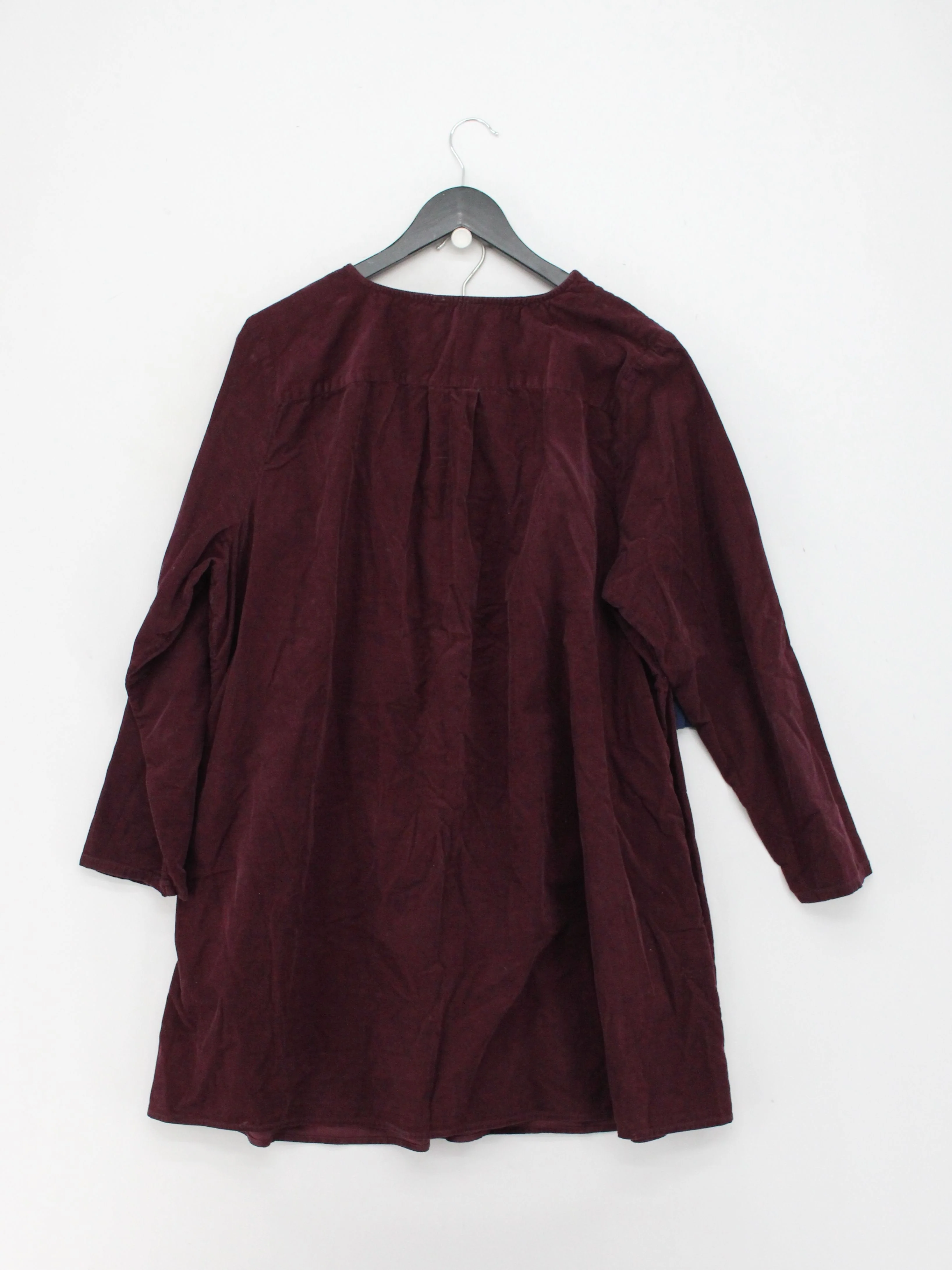Hush Women's Top UK 10 Purple 100% Cotton 3/4 Sleeve V-Neck Tunic - Image 2