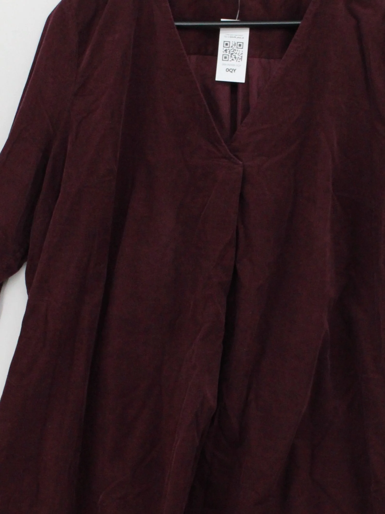 Hush Women's Top UK 10 Purple 100% Cotton 3/4 Sleeve V-Neck Tunic - Image 3