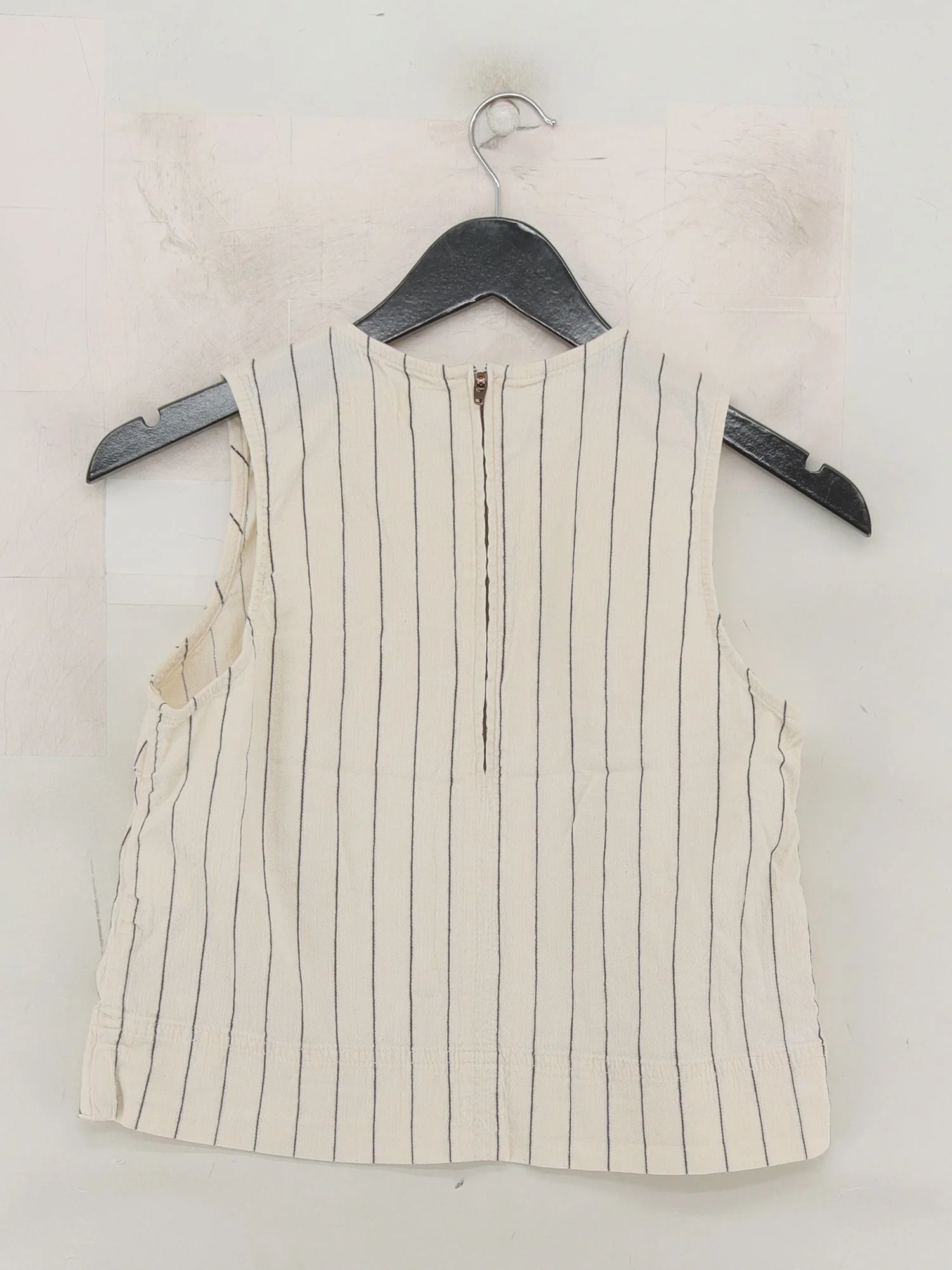 Hush Women's Top UK 10 White Striped 100% Other Sleeveless Round Neck Basic - Image 2