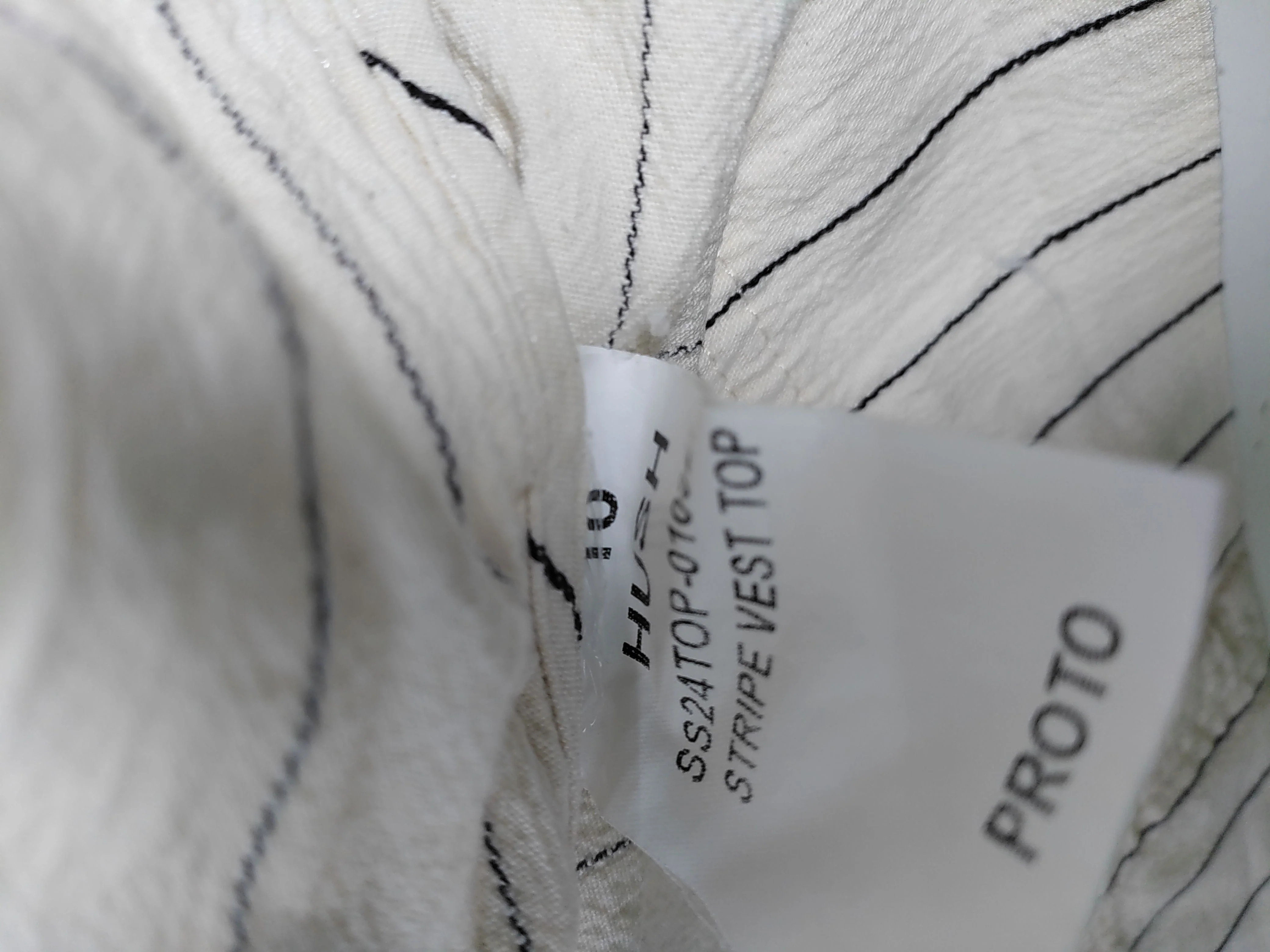 Hush Women's Top UK 10 White Striped 100% Other Sleeveless Round Neck Basic - Image 6