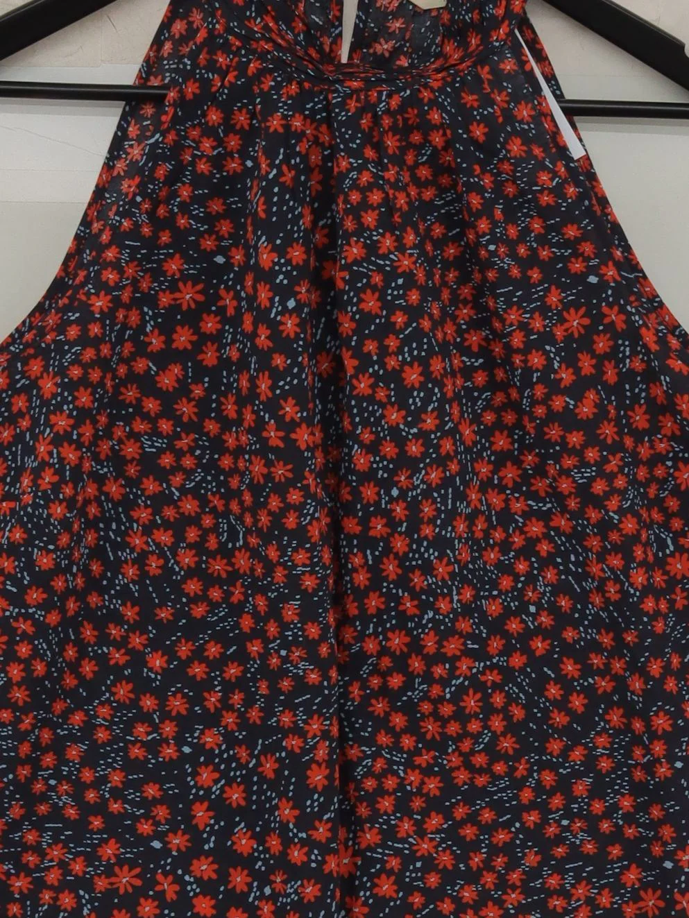 Hush Women's Top UK 12 Multi Floral 100% Cotton Sleeveless High Neck Basic - Image 3