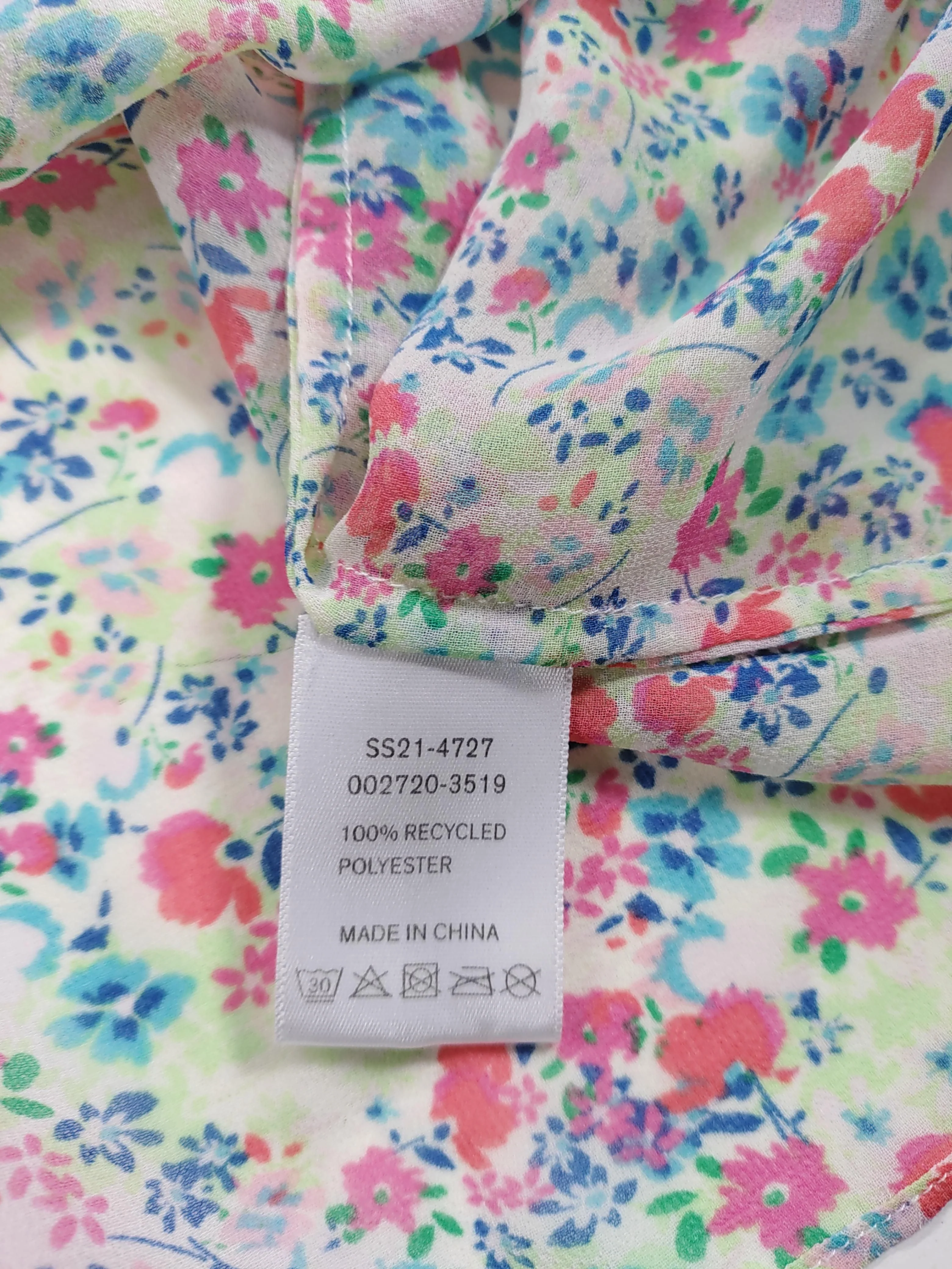 Hush Women's Top UK 16 Multi Floral 100% Polyester Short Sleeve V-Neck Basic - Image 6