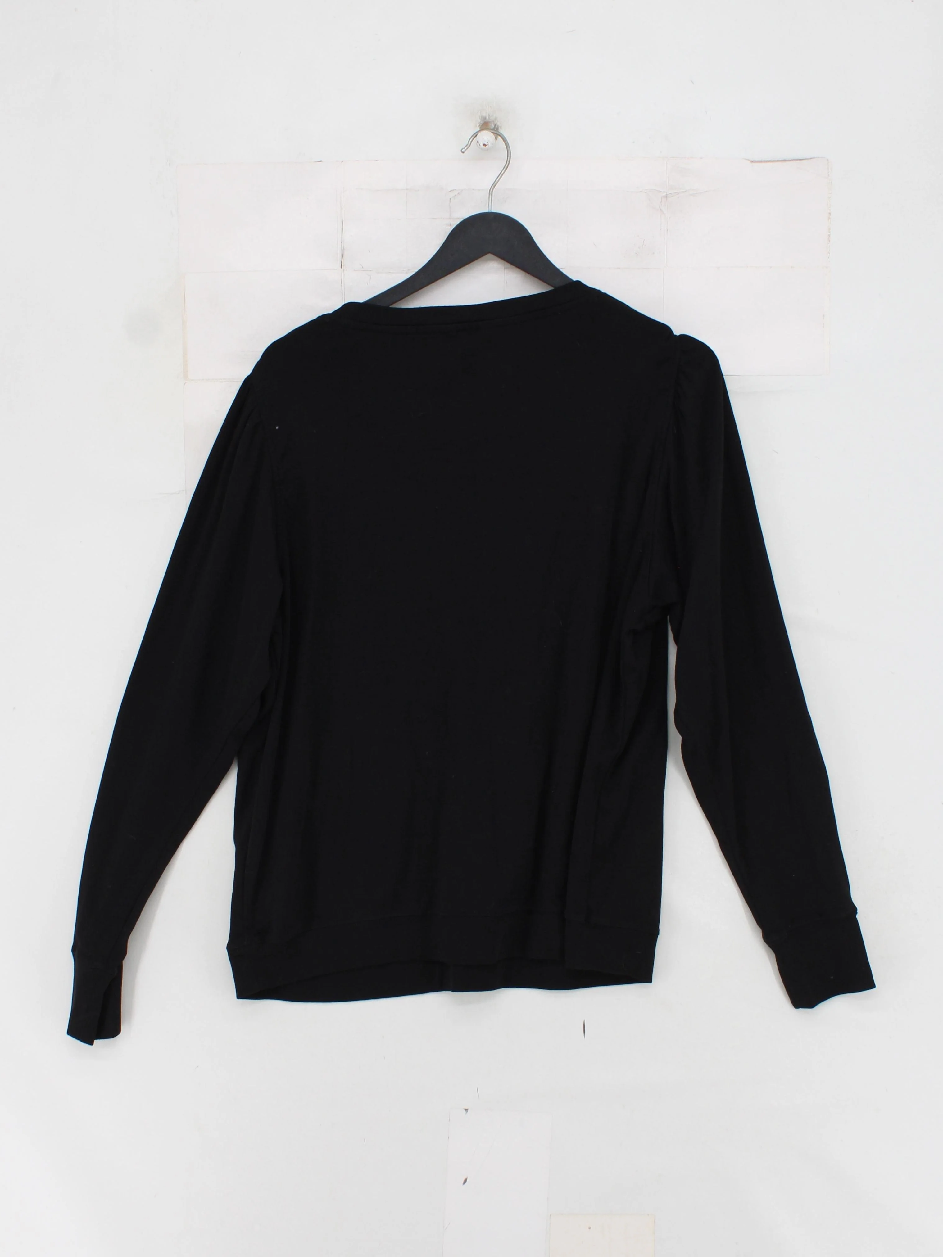 Hush Women's Top XL Black 100% Cotton Long Sleeve Round Neck Basic - Image 2