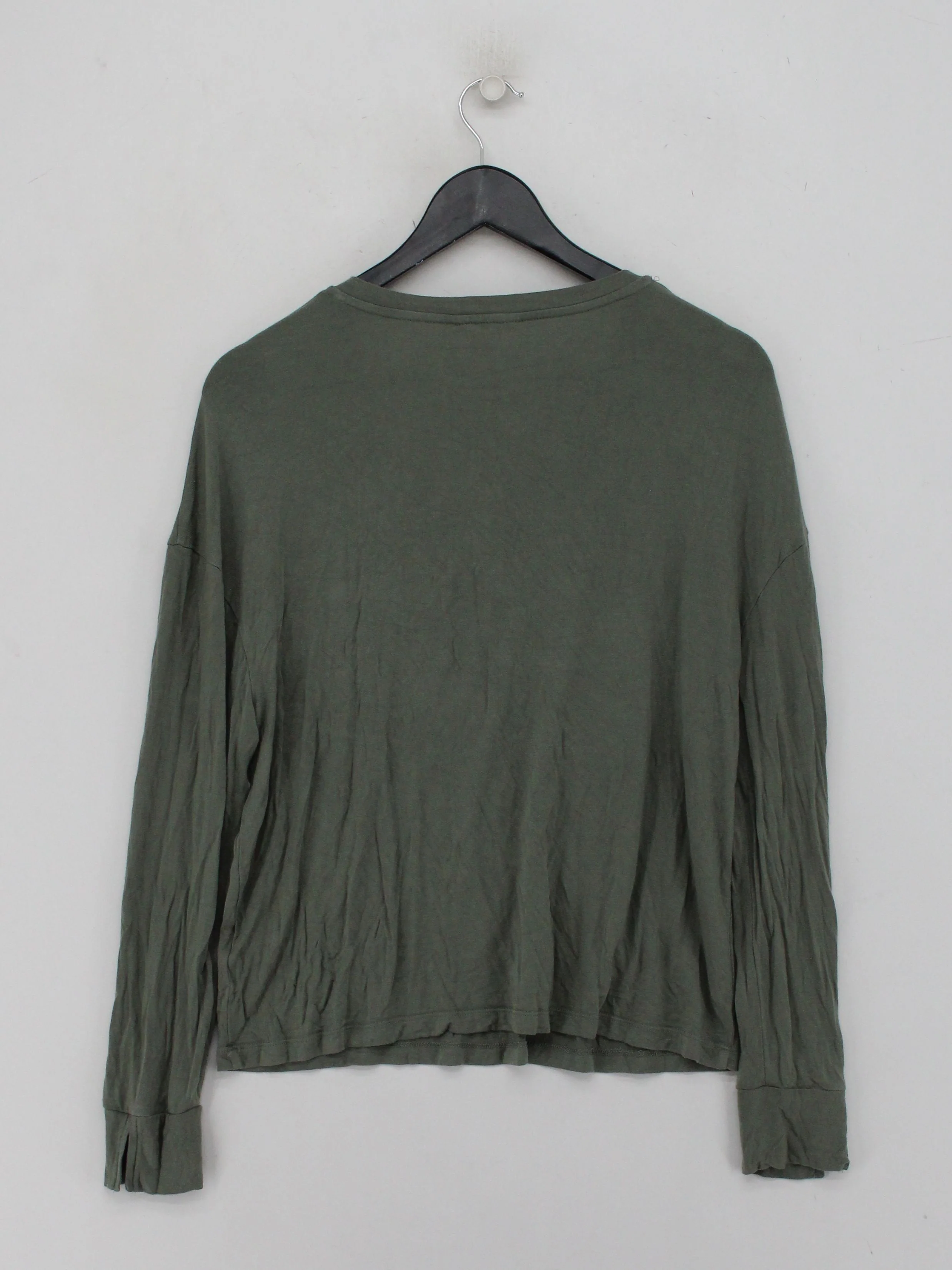 Hush Women's Top XS Green Lyocell Modal with Elastane Long Sleeve V-Neck Basic - Image 2