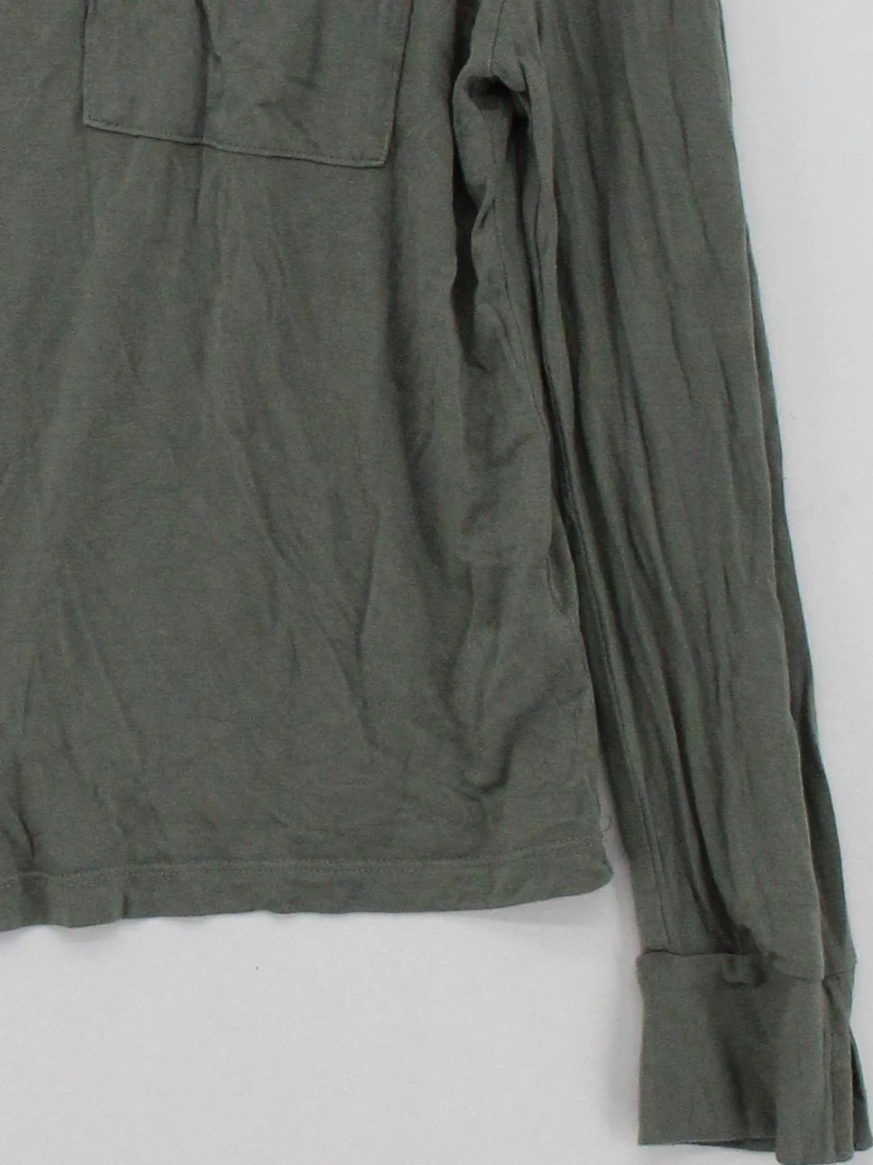 Hush Women's Top XS Green Lyocell Modal with Elastane Long Sleeve V-Neck Basic - Image 4