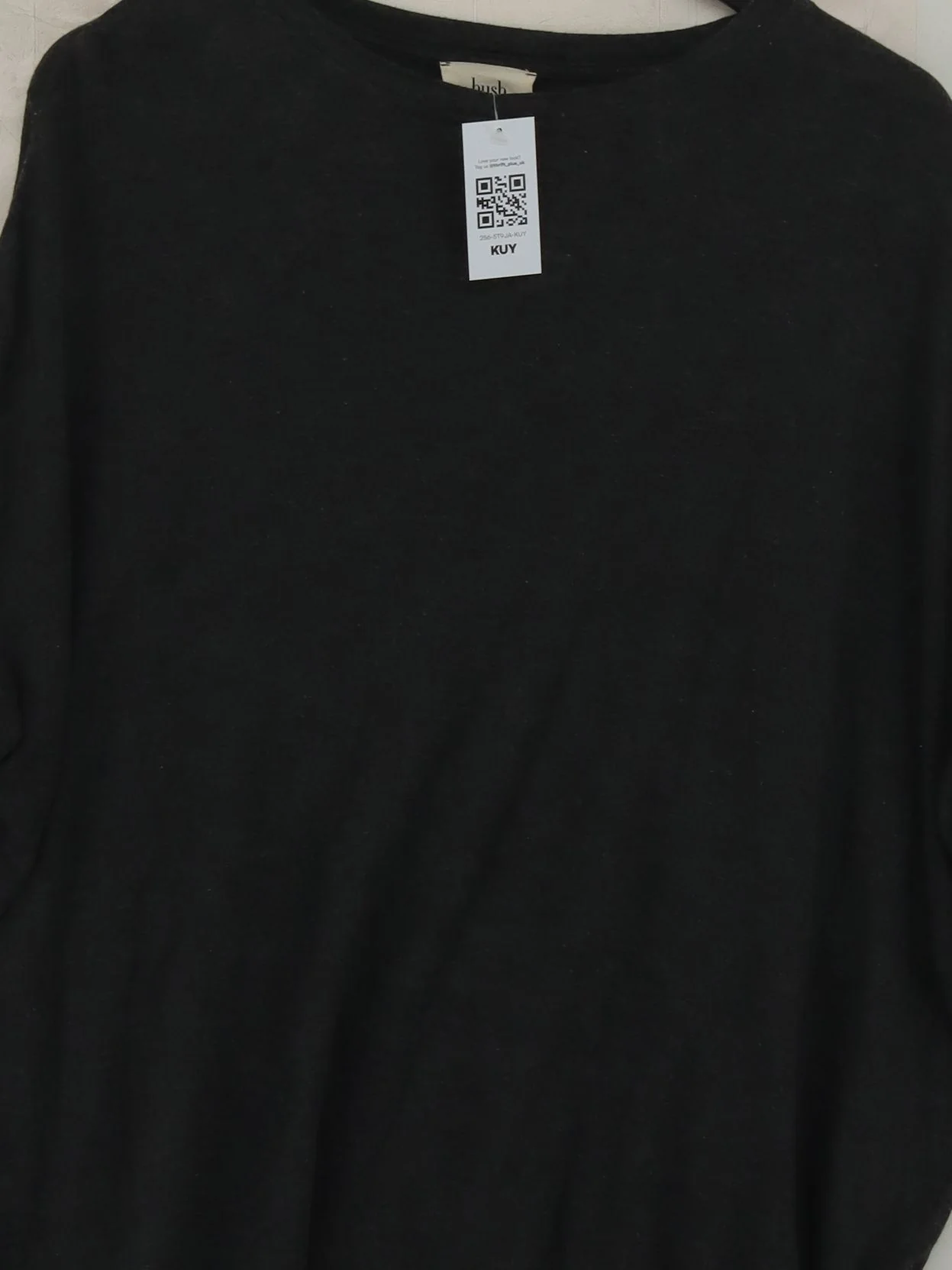 Hush Women's Top XS Grey Viscose with Elastane 3/4 Sleeve Round Neck Basic - Image 3