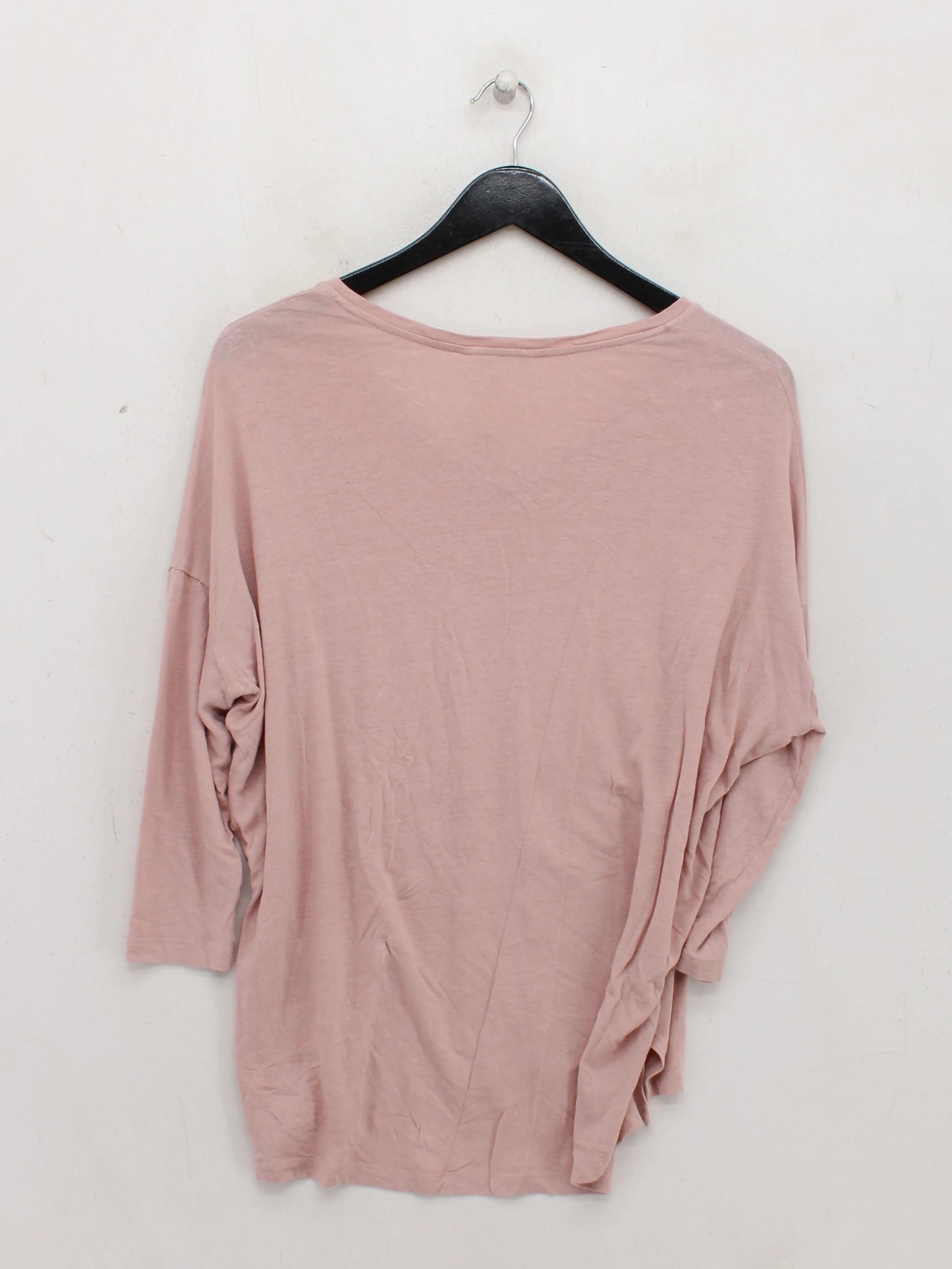 Hush Women's Top XS Pink Linen with Lyocell Modal 3/4 Sleeve V-Neck Basic - Image 2