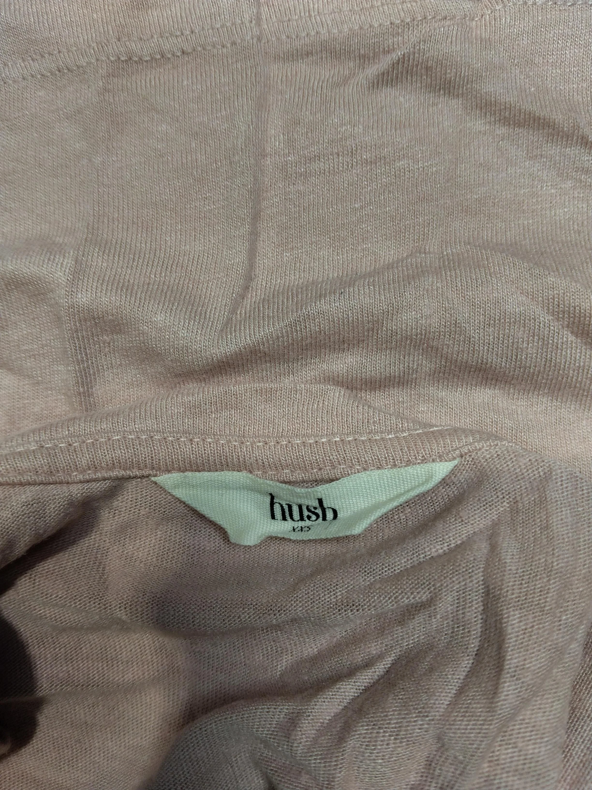 Hush Women's Top XS Pink Linen with Lyocell Modal 3/4 Sleeve V-Neck Basic - Image 5