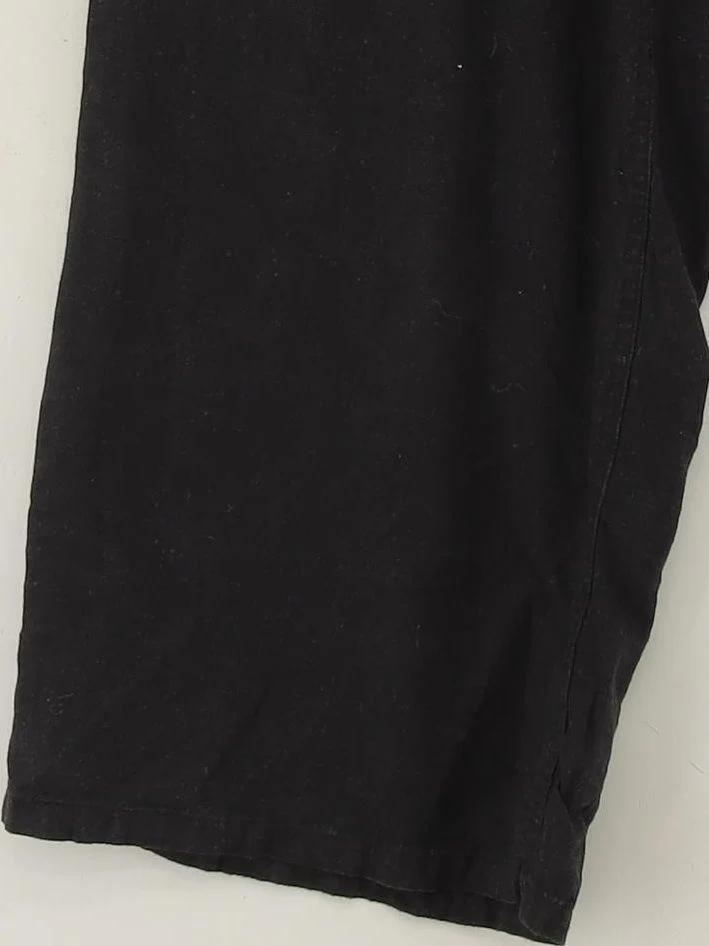 Hush Women's Trousers UK 10 Black Linen with Viscose Wide-Leg Cropped - Image 4