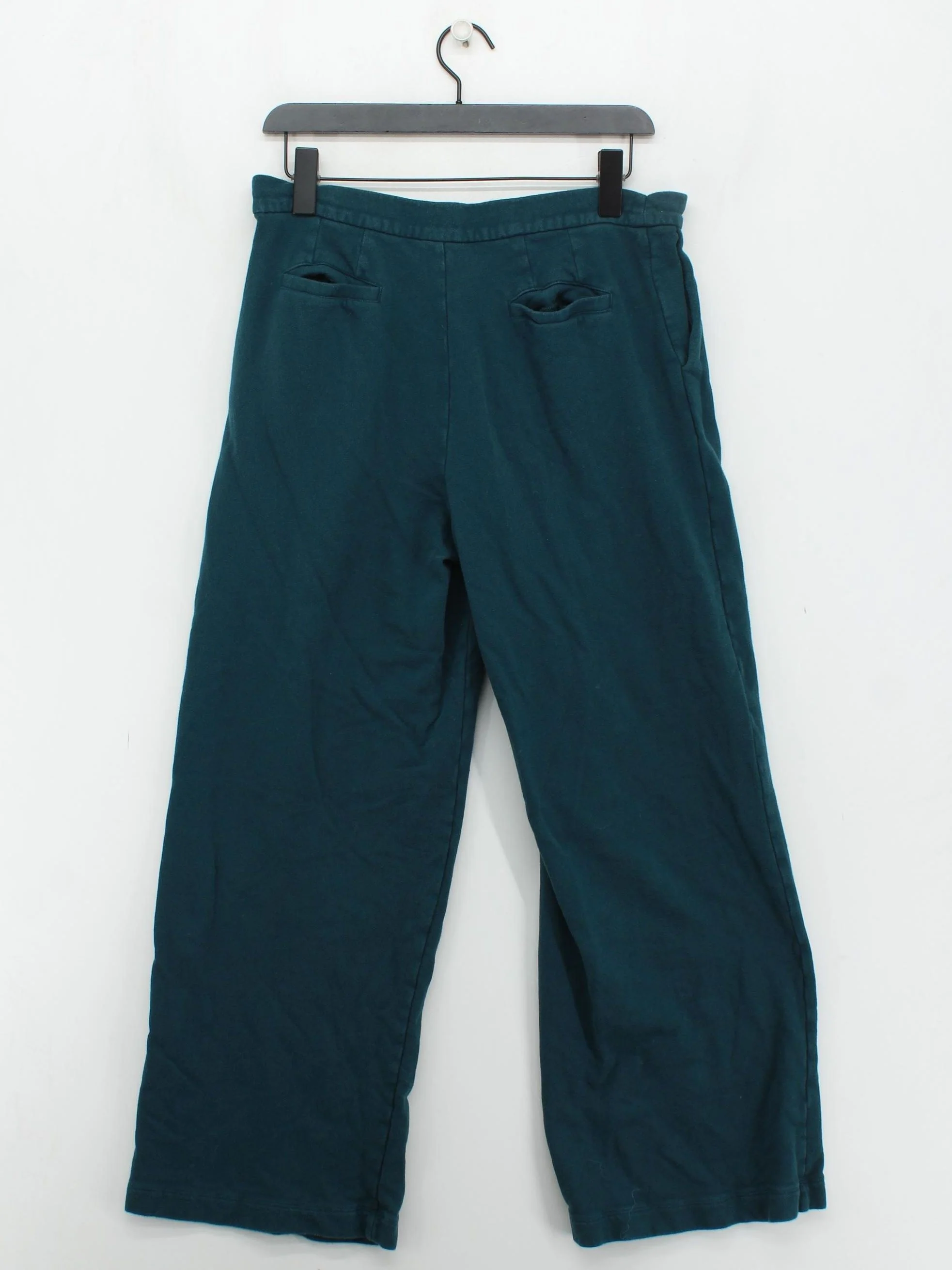 Hush Women's Trousers UK 10 Green 100% Cotton Wide-Leg Cropped - Image 2